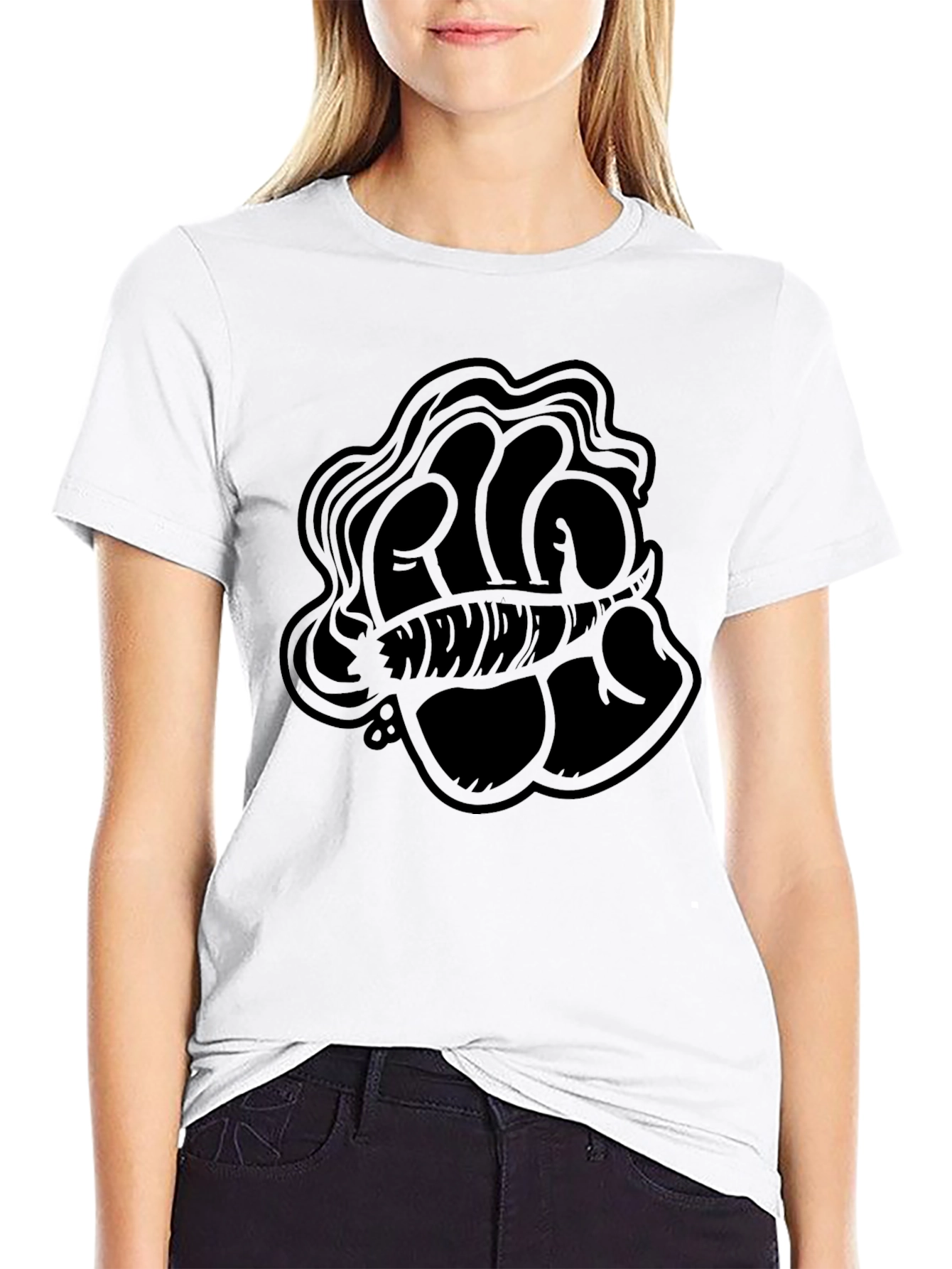 Black Men's Black Graphic T-Shirt view 9