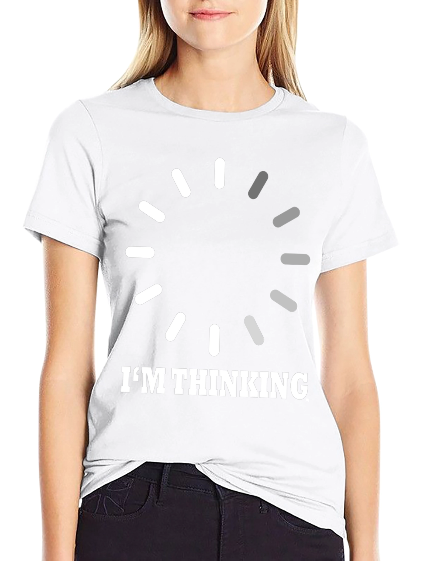 Black I'm Thinking Loading Circle Graphic T-Shirt view 9