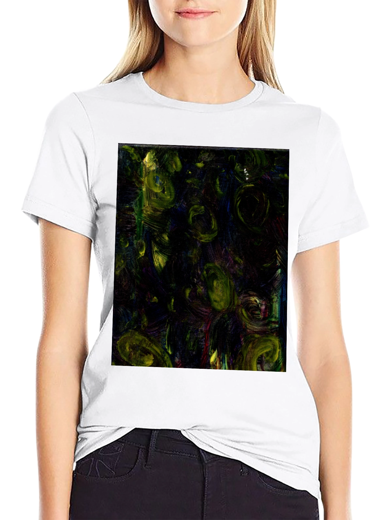 Black Abstract Art Print Black T-Shirt view 9