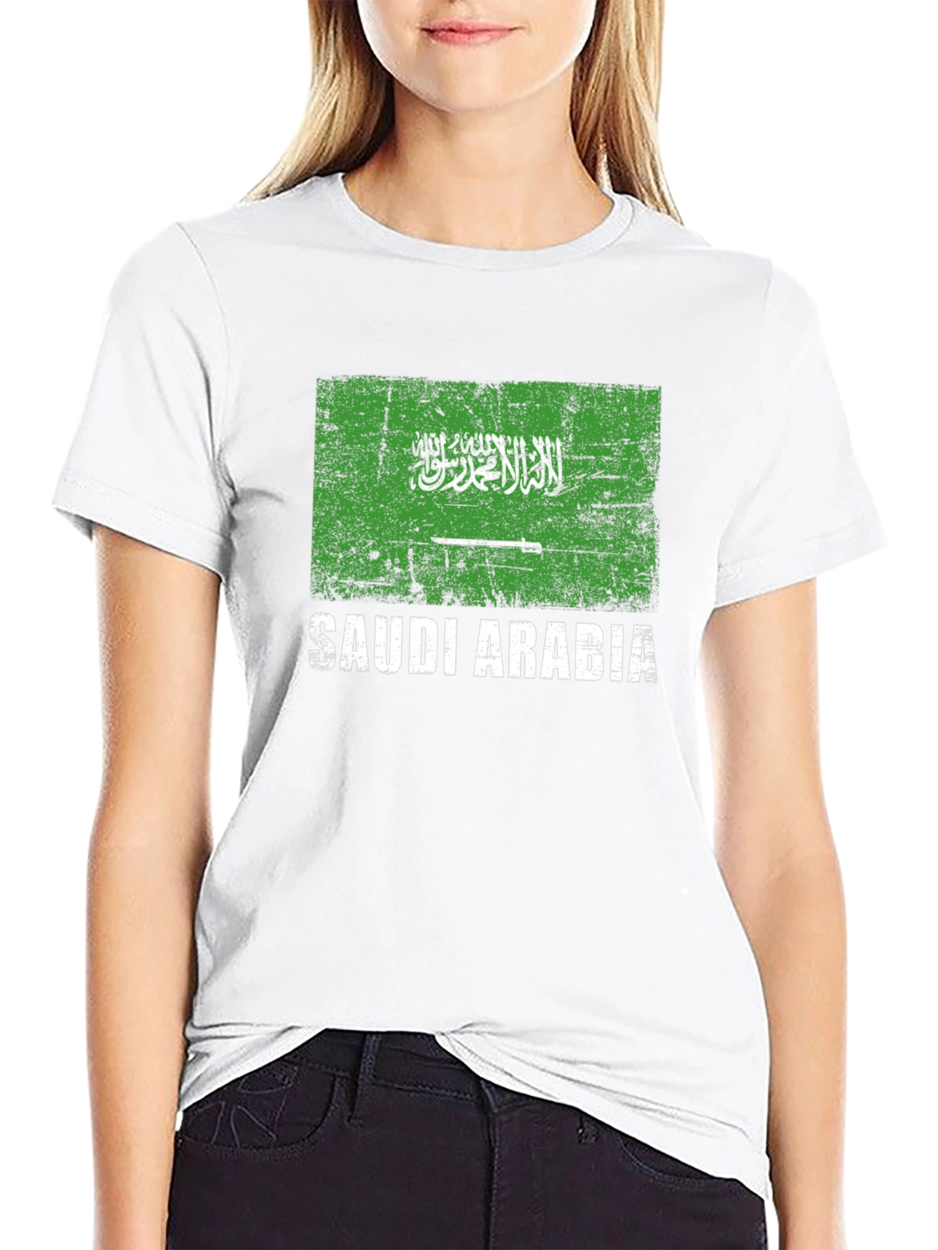 Saudi Arabia Flag T-Shirt - Distressed Design - 9