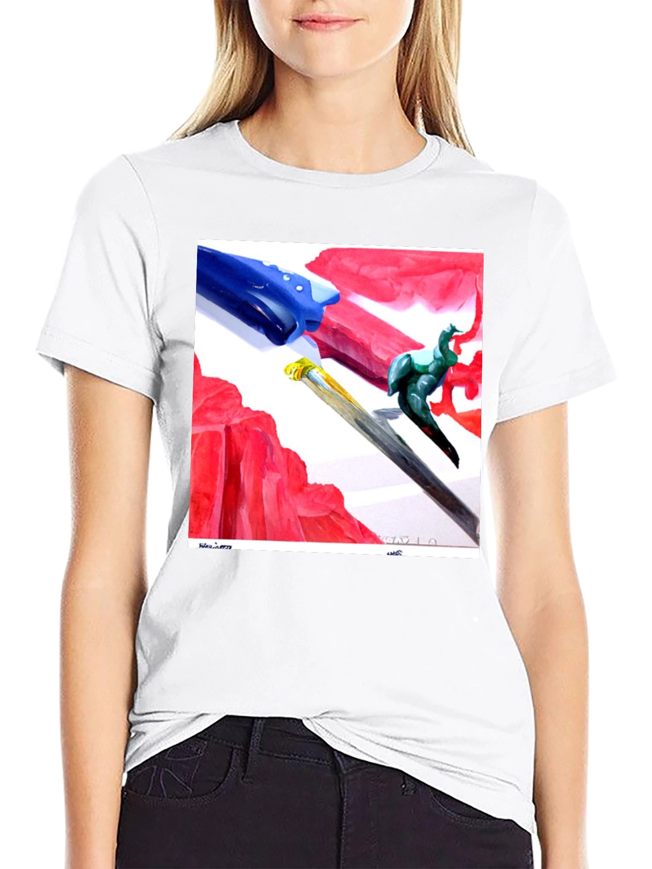 Black Abstract Art T-Shirt - Modern Artistic Tee view 9