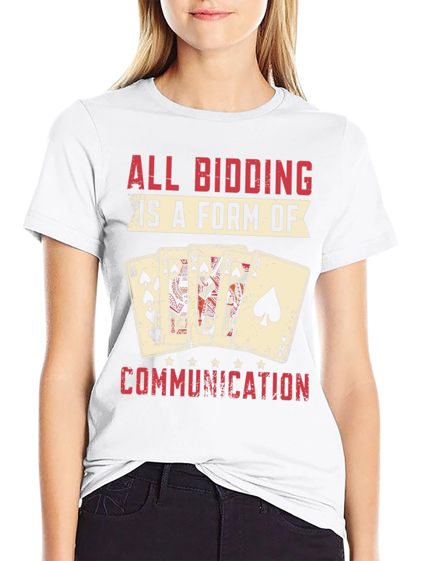 Black All Bidding is a Form of Communication Poker T-Shirt view 9
