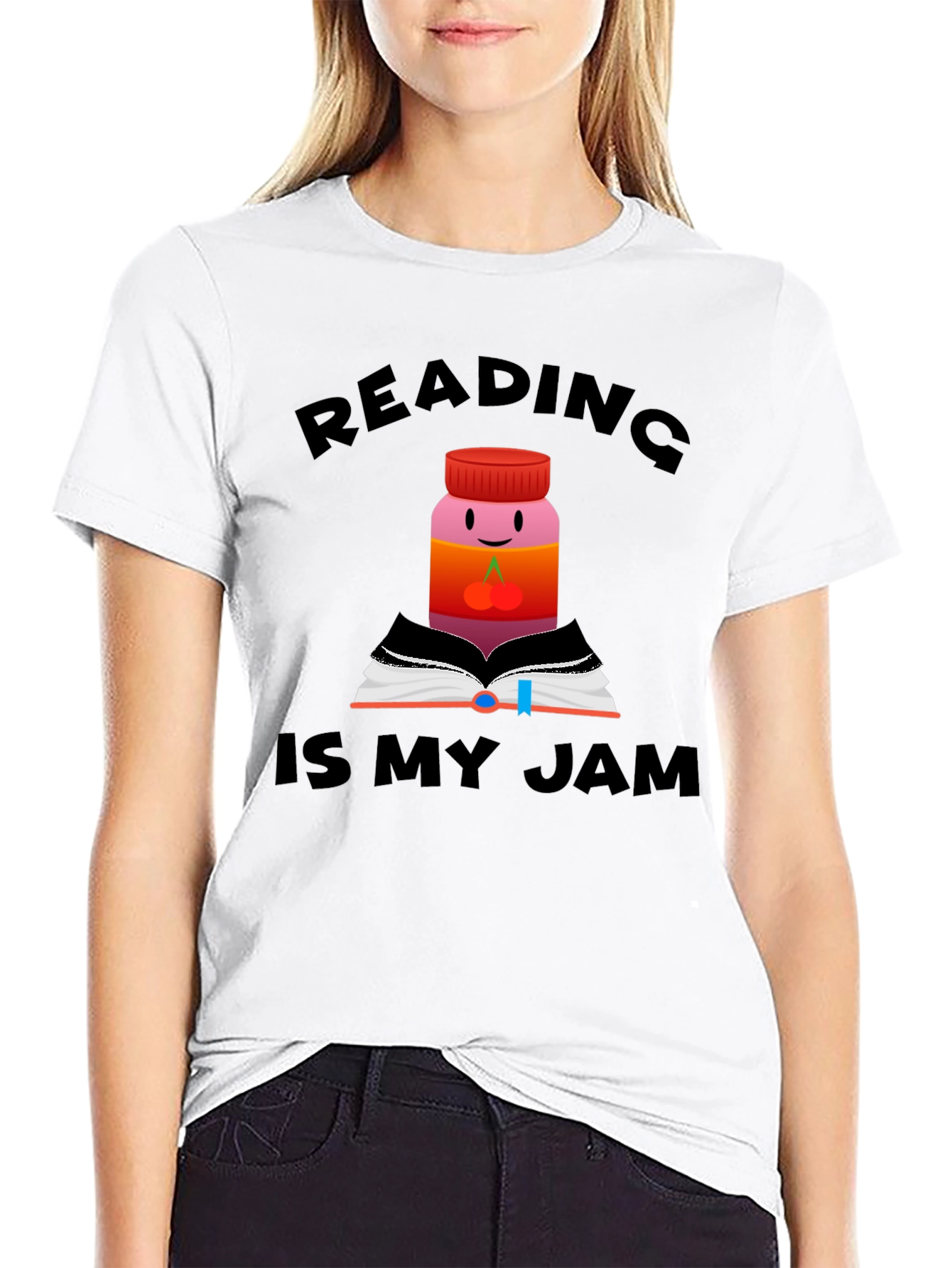 Black Reading is My Jam Funny T-Shirt view 9