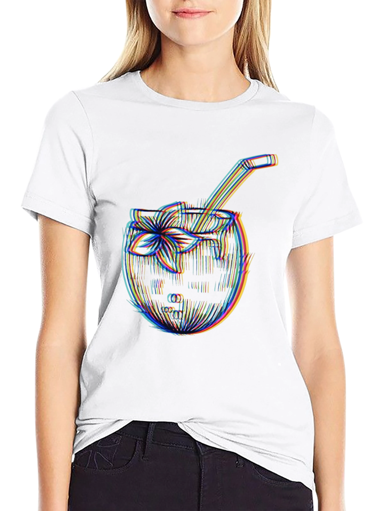 Black Cool Coconut Cocktail T-Shirt view 9