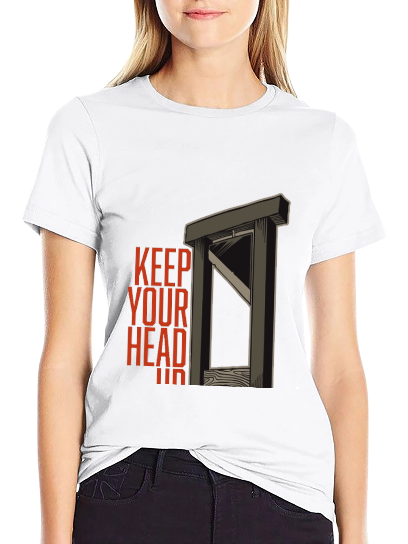Black Keep Your Head Shirt - Dark Humor Graphic Tee view 9