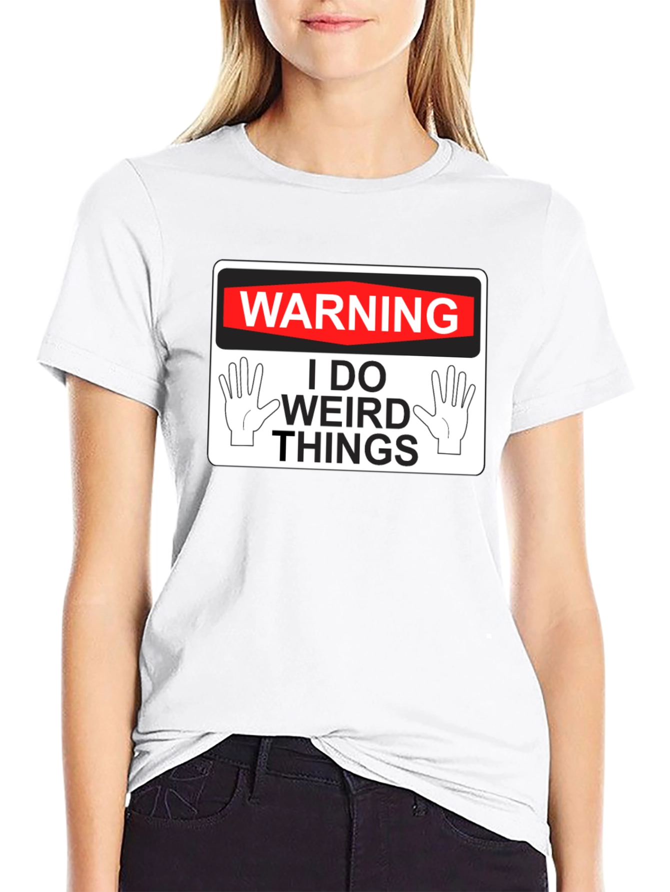 Black Warning: I Do Weird Things - Novelty Graphic T-Shirt view 9