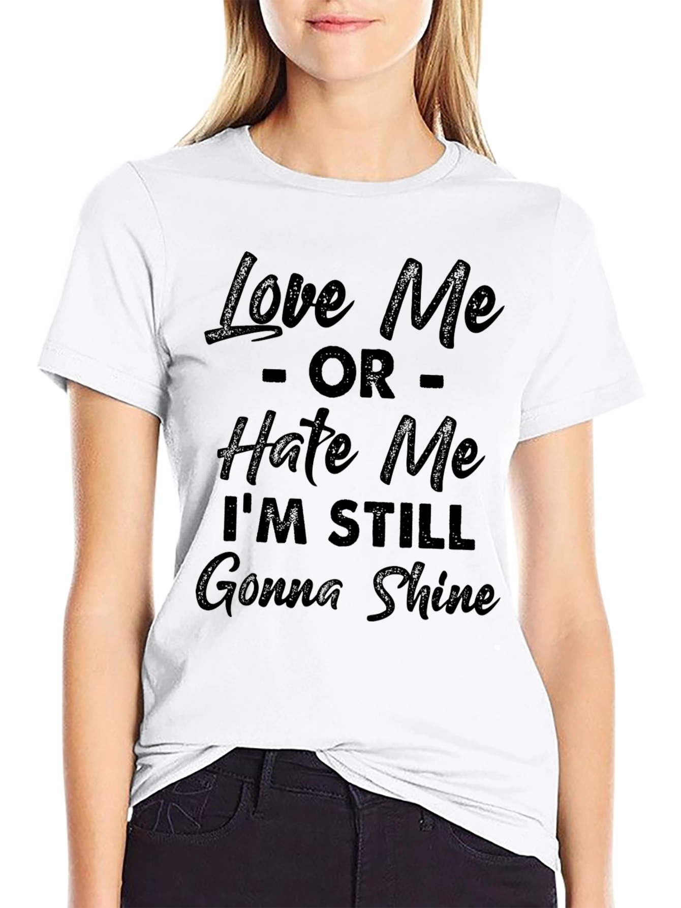 Black Love Me Or Hate Me Tee view 9