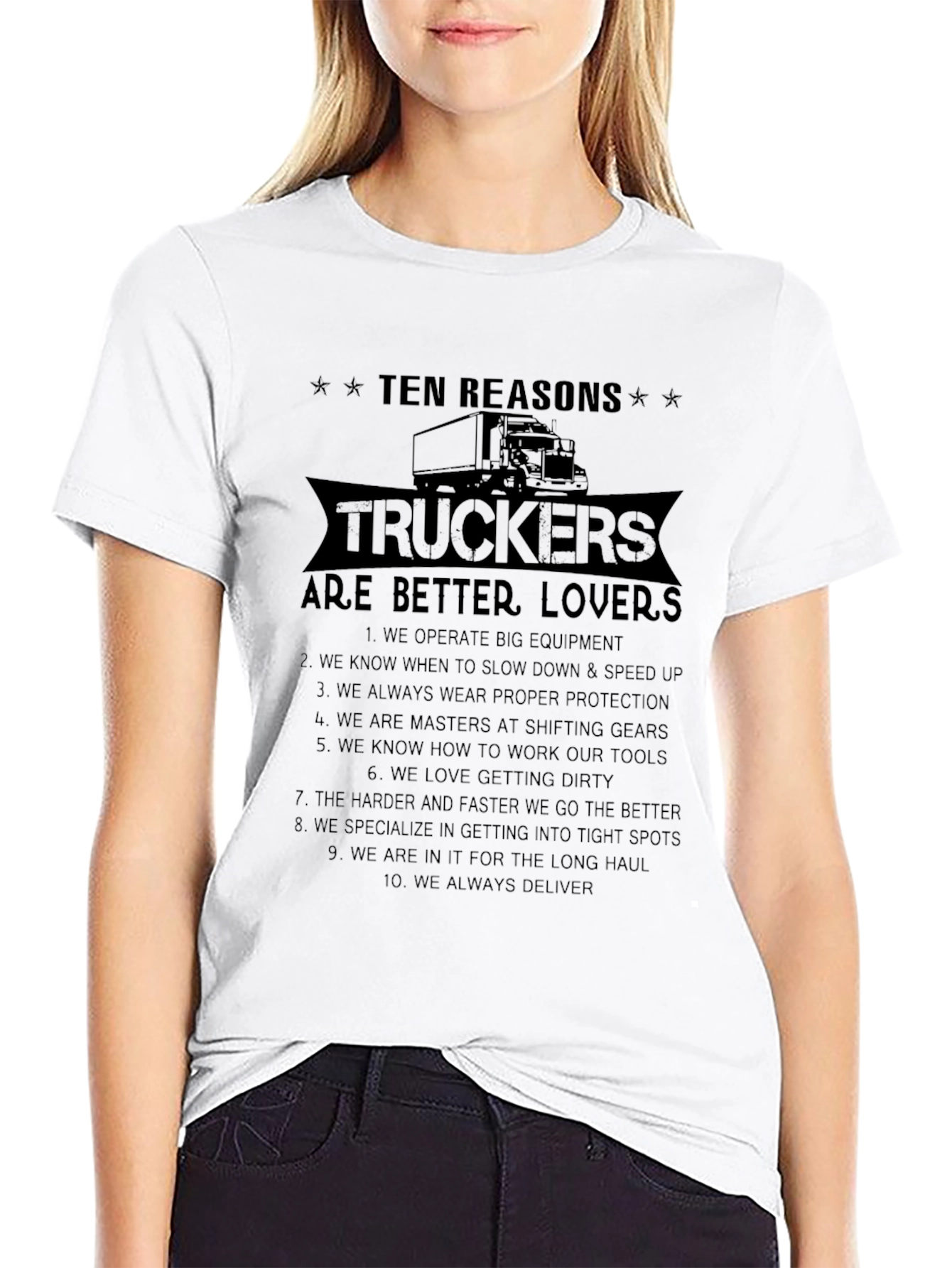 Black Trucker Lover T-Shirt - 10 Reasons view 9