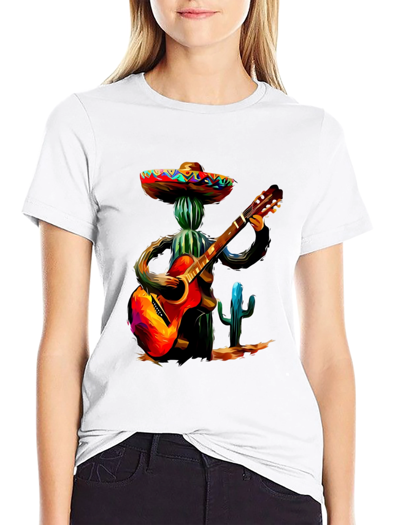 Black Cactus Mariachi T-Shirt view 9