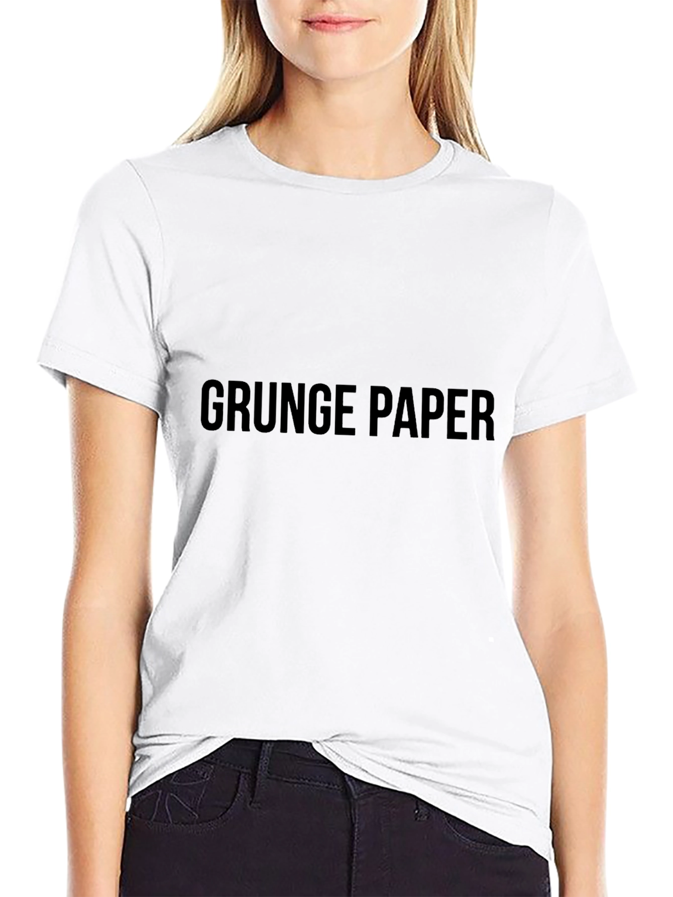 Black Grunge Paper Black T-Shirt view 9