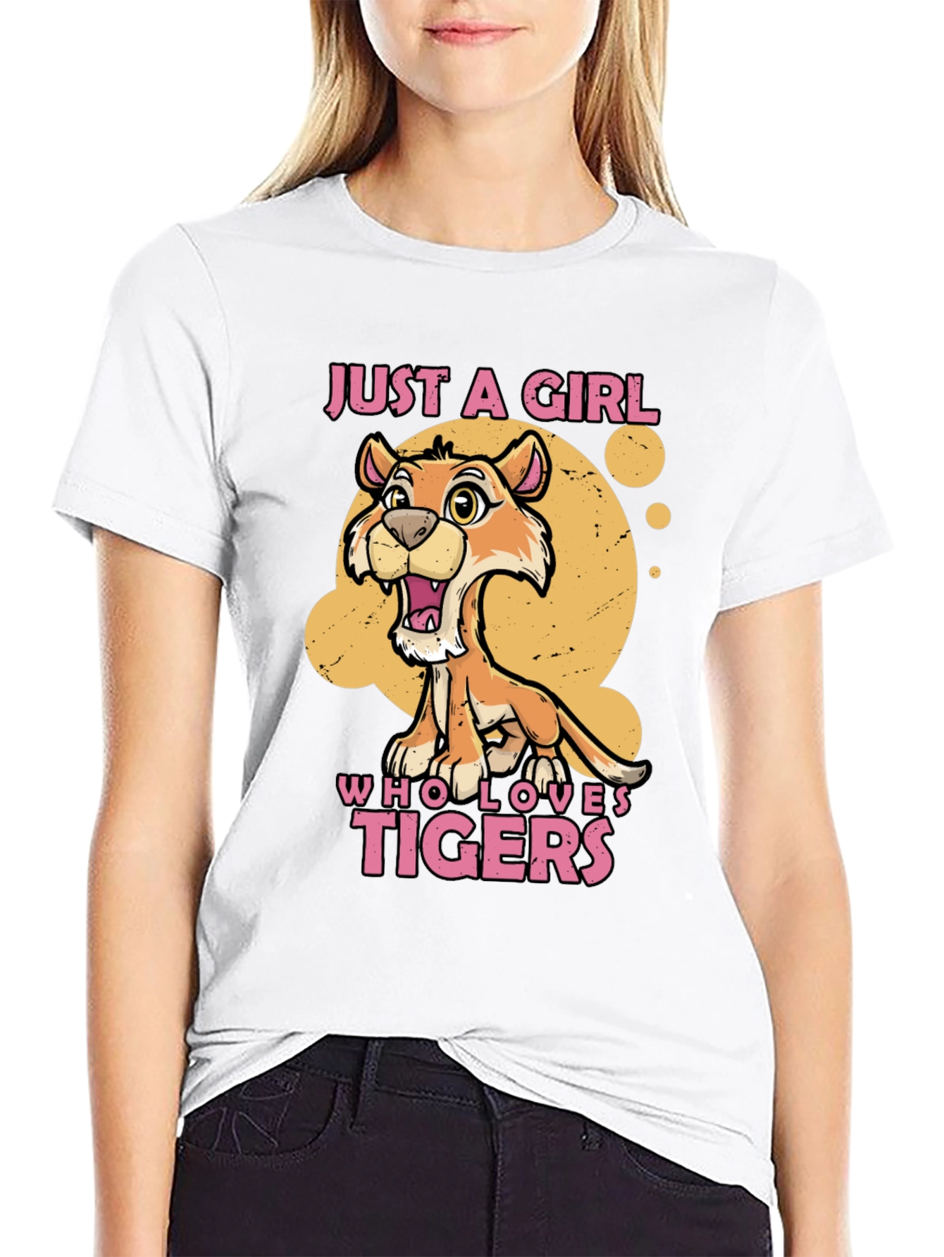 Black Just A Girl Who Loves Tigers T-Shirt view 9