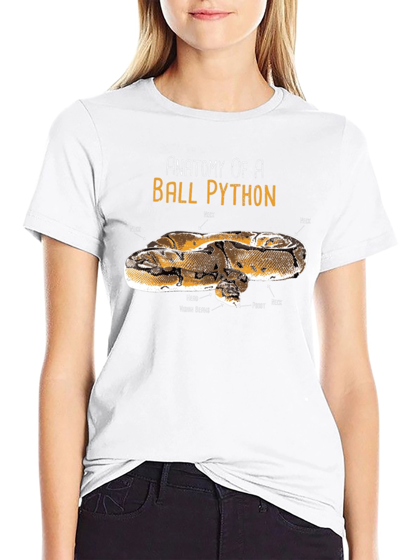 Black Anatomy of Ball Python Funny T-Shirt view 9
