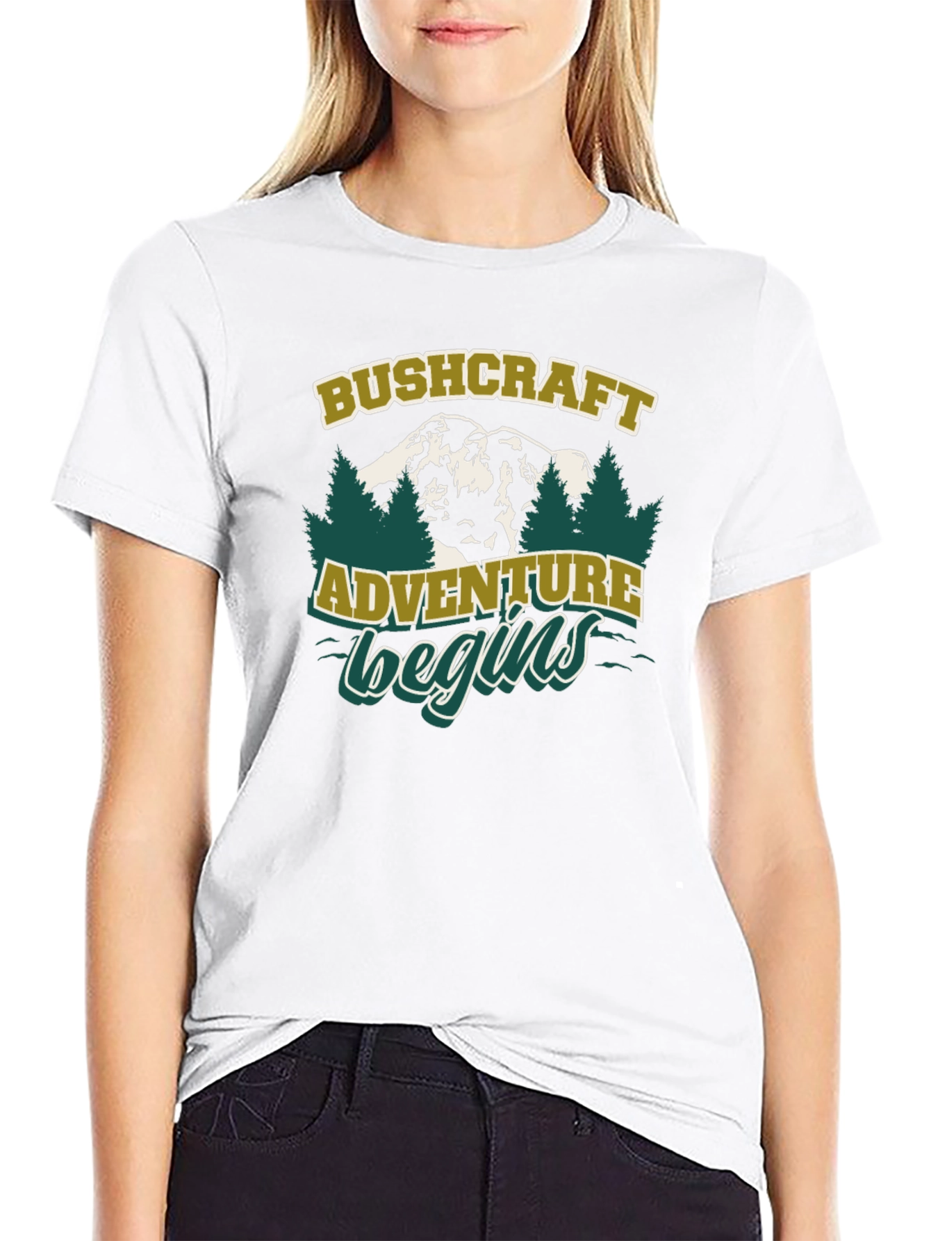 Black Bushcraft Adventure Begins Graphic T-Shirt view 9
