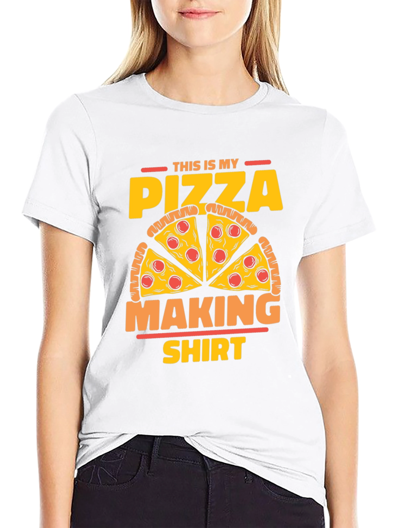 Black Pizza Making T-Shirt - Funny Graphic Tee view 9