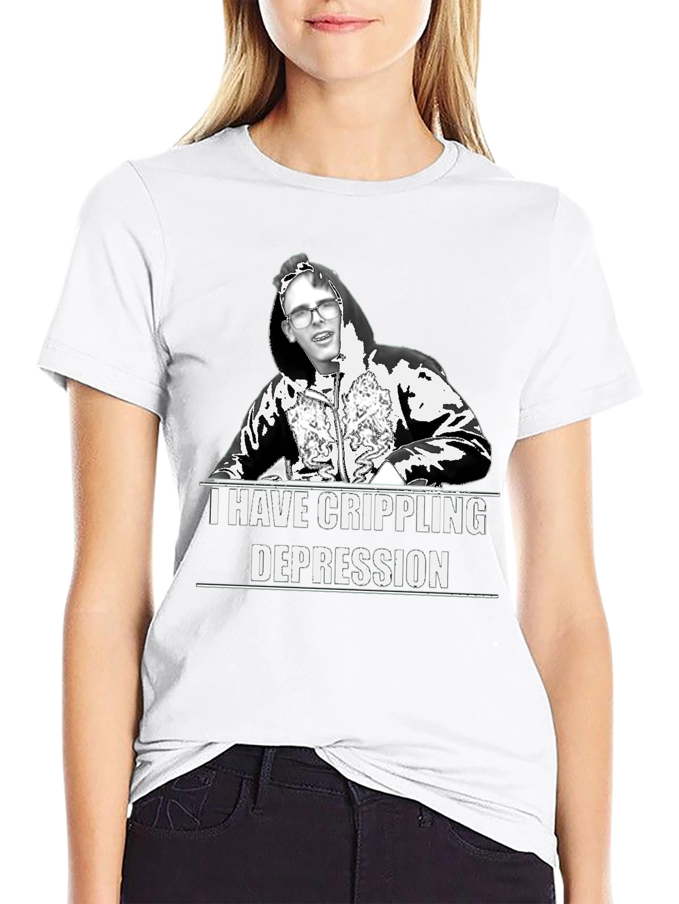 Black Crippling Depression Graphic Tee view 9