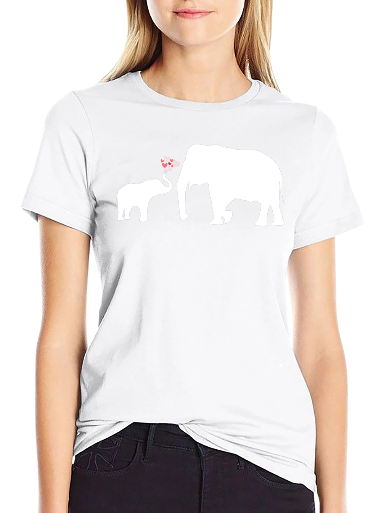 Black Elephant Love T-Shirt - Heartwarming Design view 9