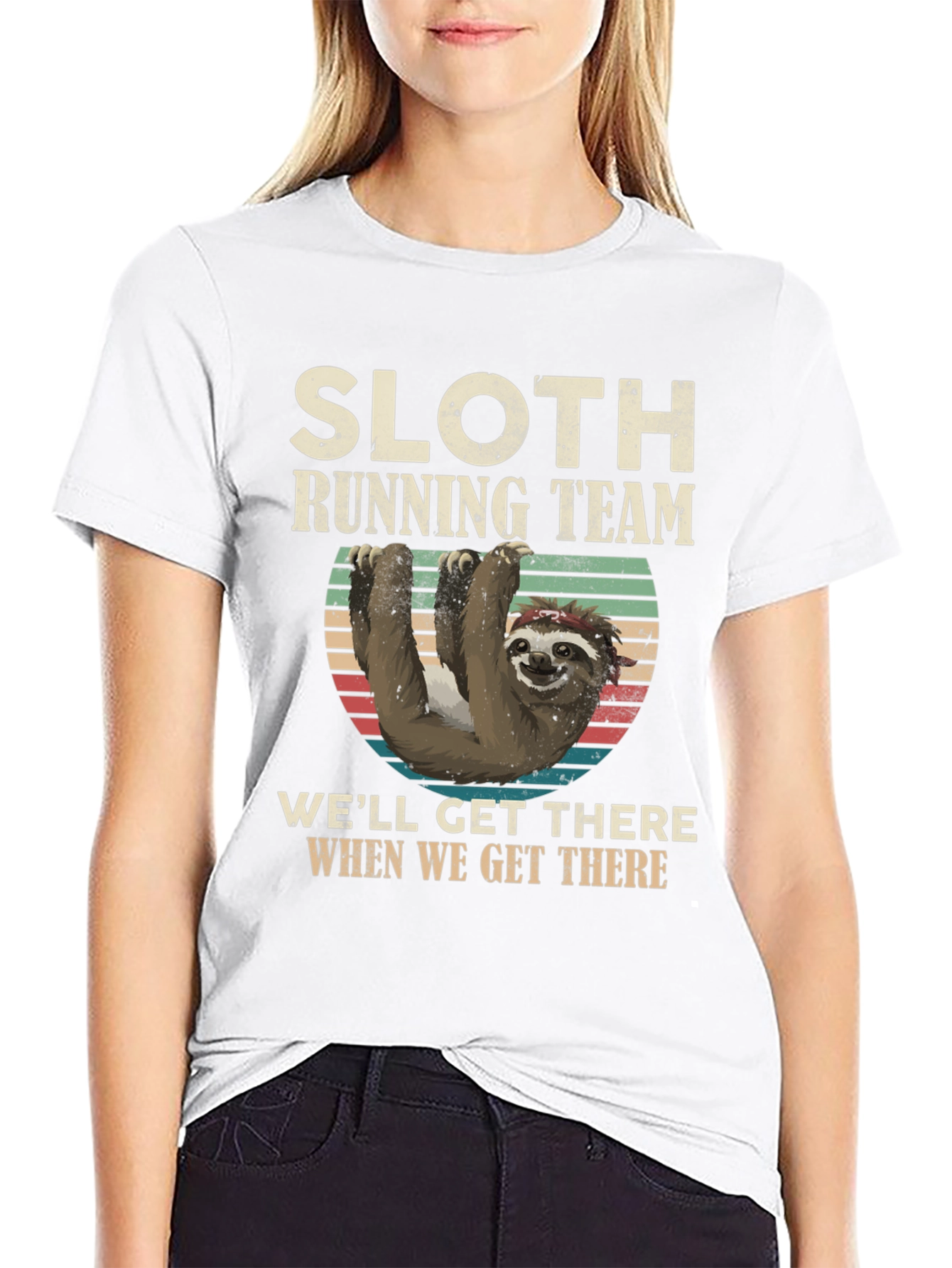 Black Sloth Running Team T-Shirt - Funny & Comfortable view 9