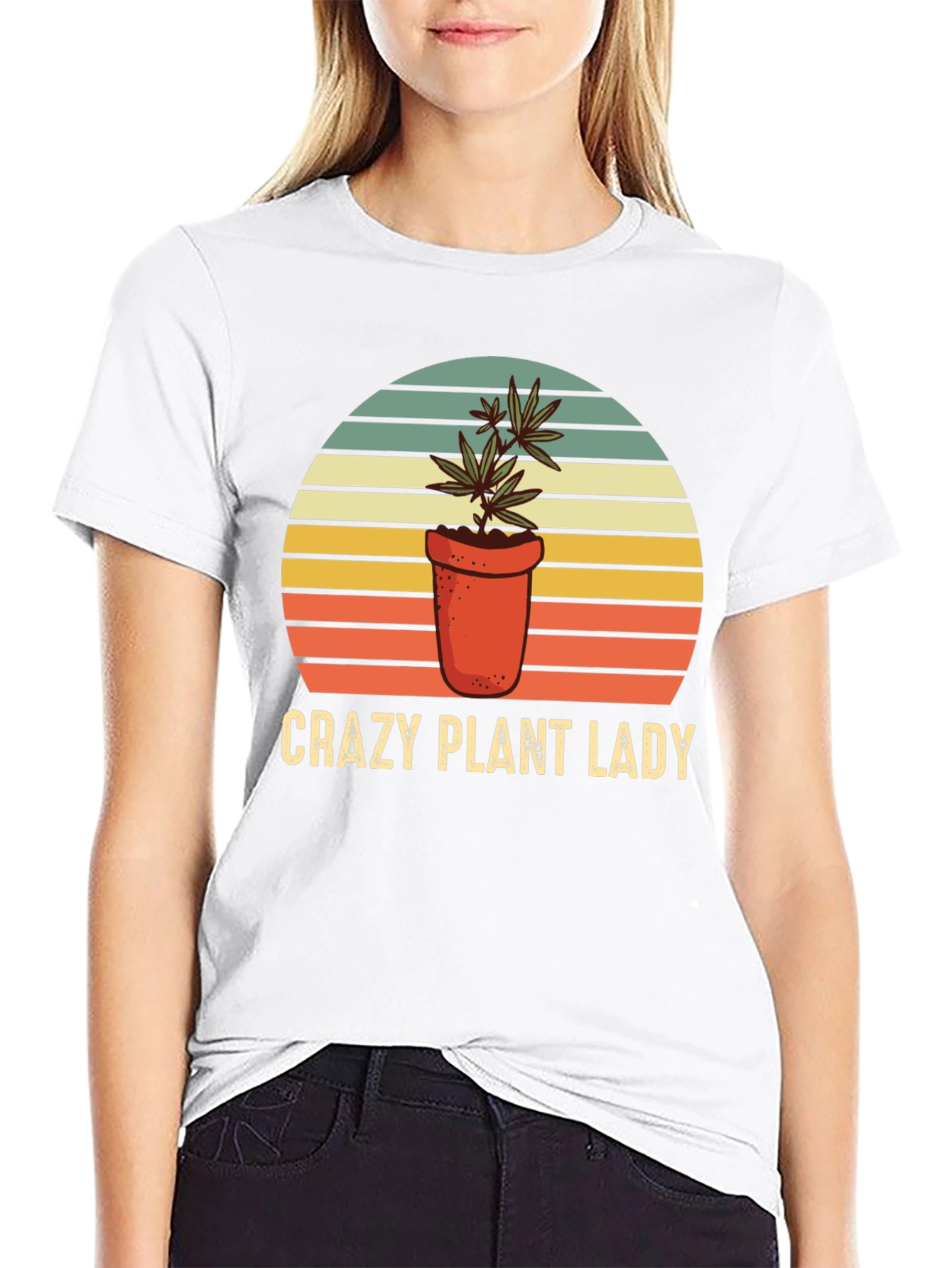 Black Crazy Plant Lady T-Shirt - Novelty Tee view 9