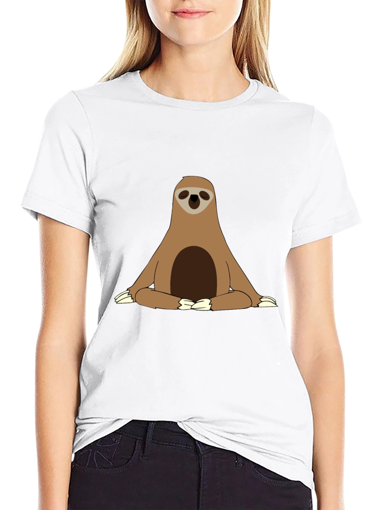 Black Sloth Meditation T-Shirt - Relaxed Zen Style view 9