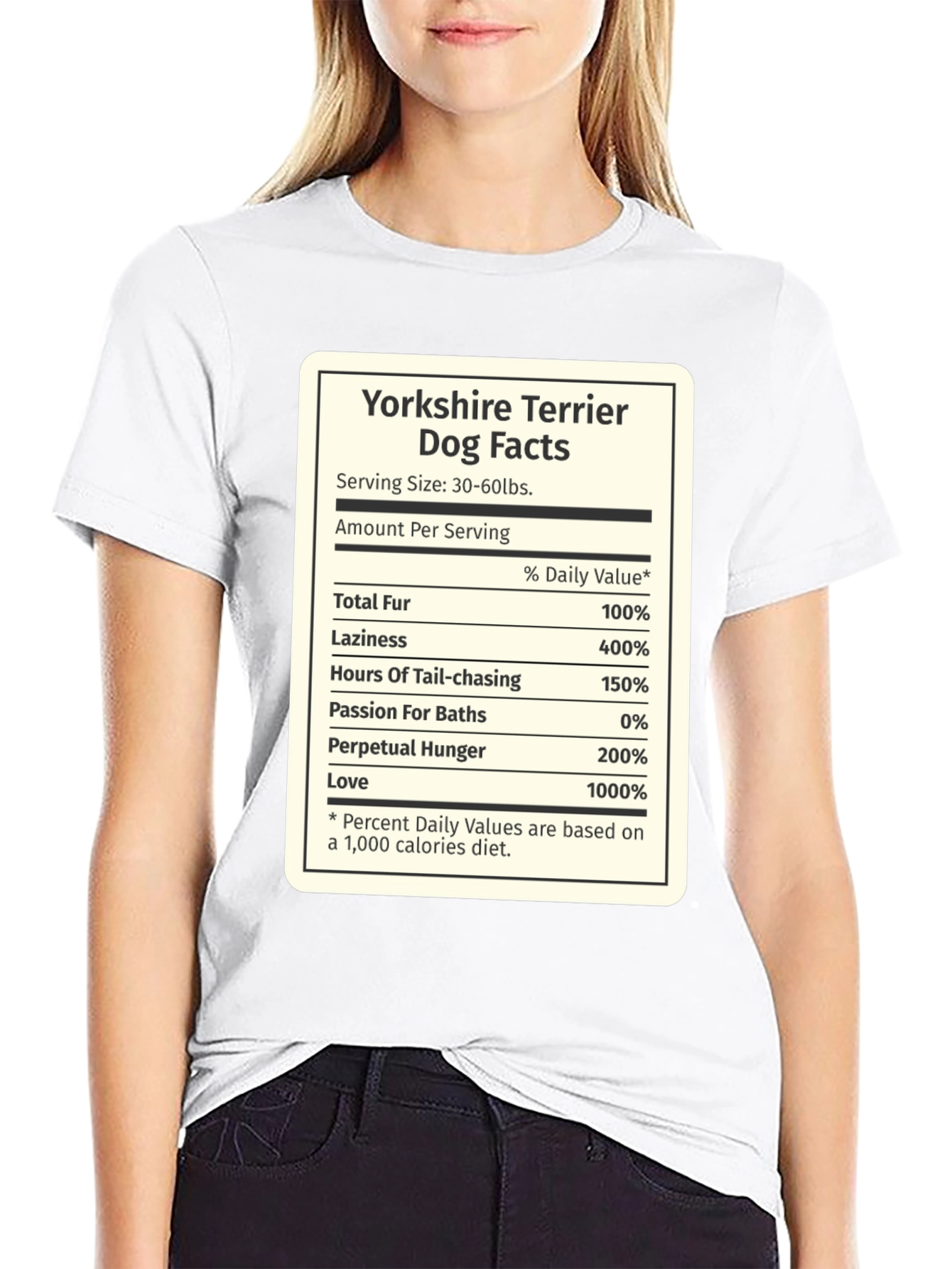 Black Yorkshire Terrier Dog Facts Funny Novelty T-Shirt view 9