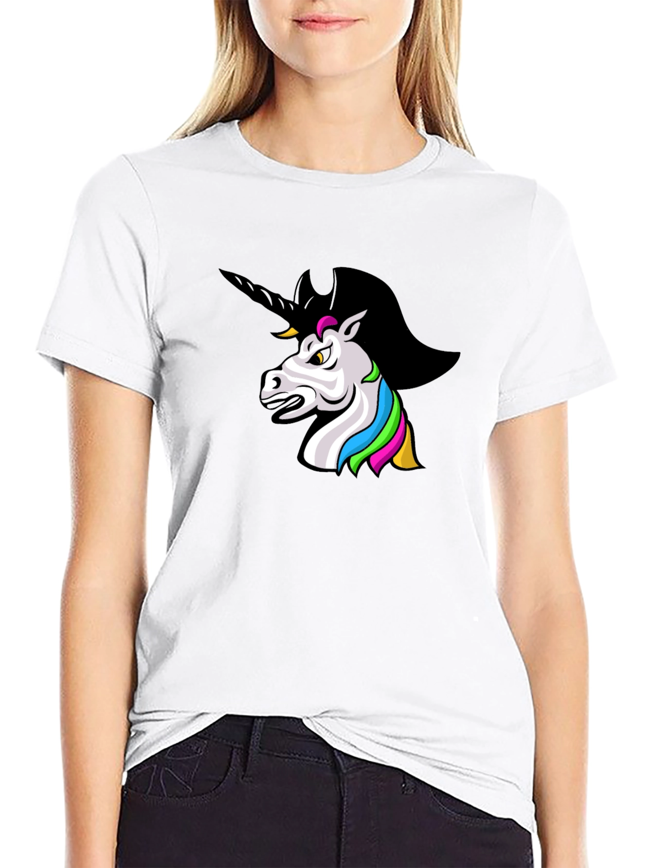 Black Unicorn Graphic Black T-Shirt view 9