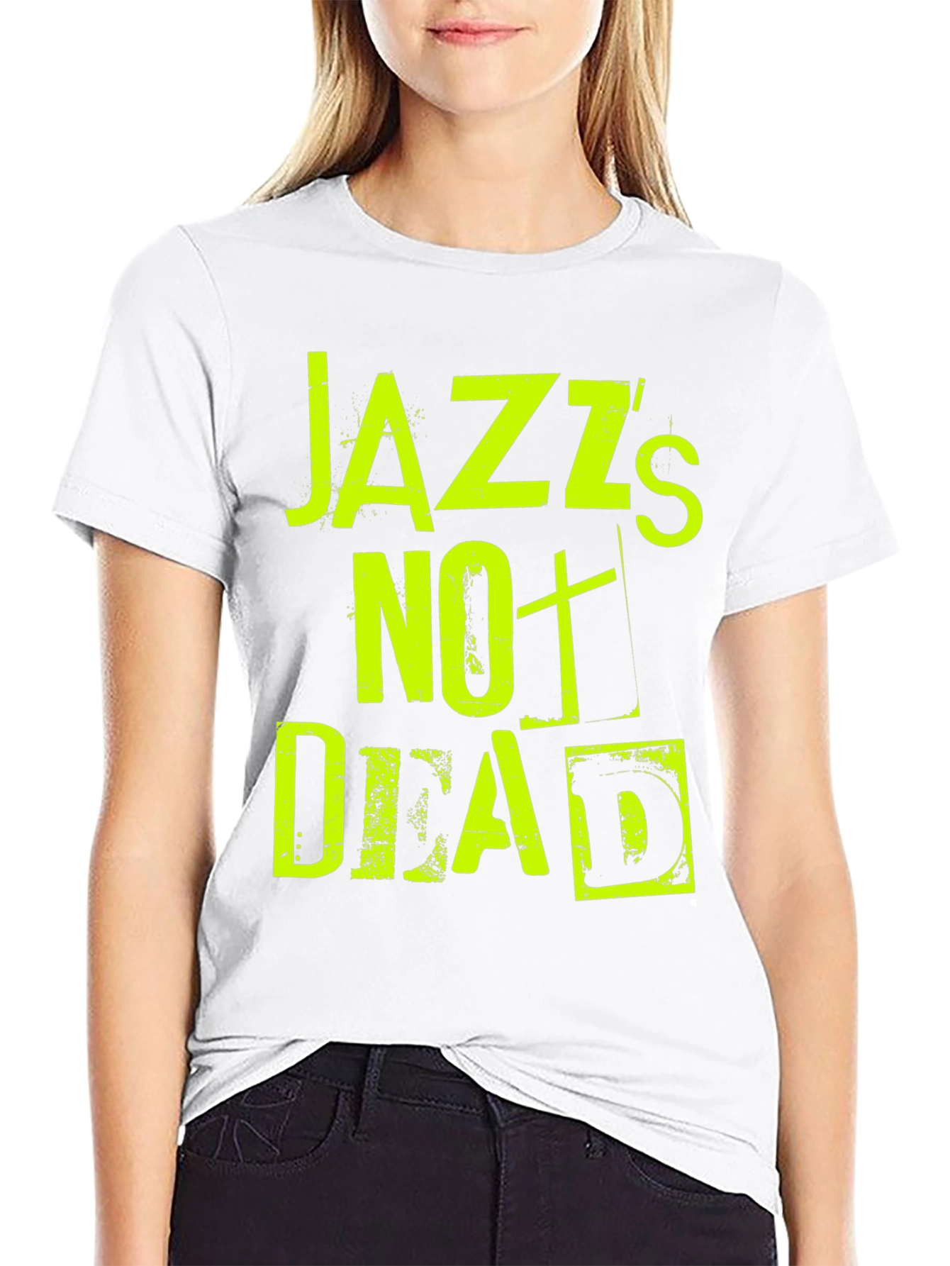 Black Jazz's Not Dead Graphic Tee - Black Cotton T-Shirt view 9