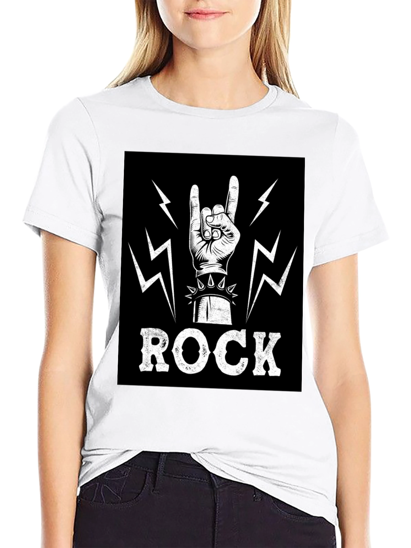 Black Rock On! Graphic Print T-Shirt view 9