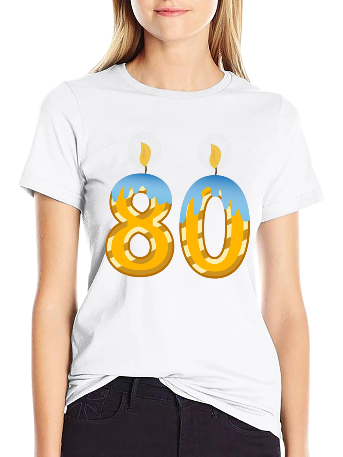 Black 80th Birthday T-Shirt - Novelty Party Tee view 9