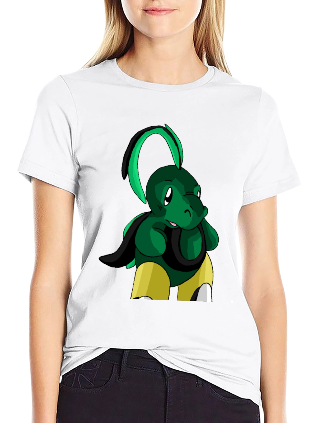 Black Cool Turtle Cartoon Graphic Black T-Shirt view 9