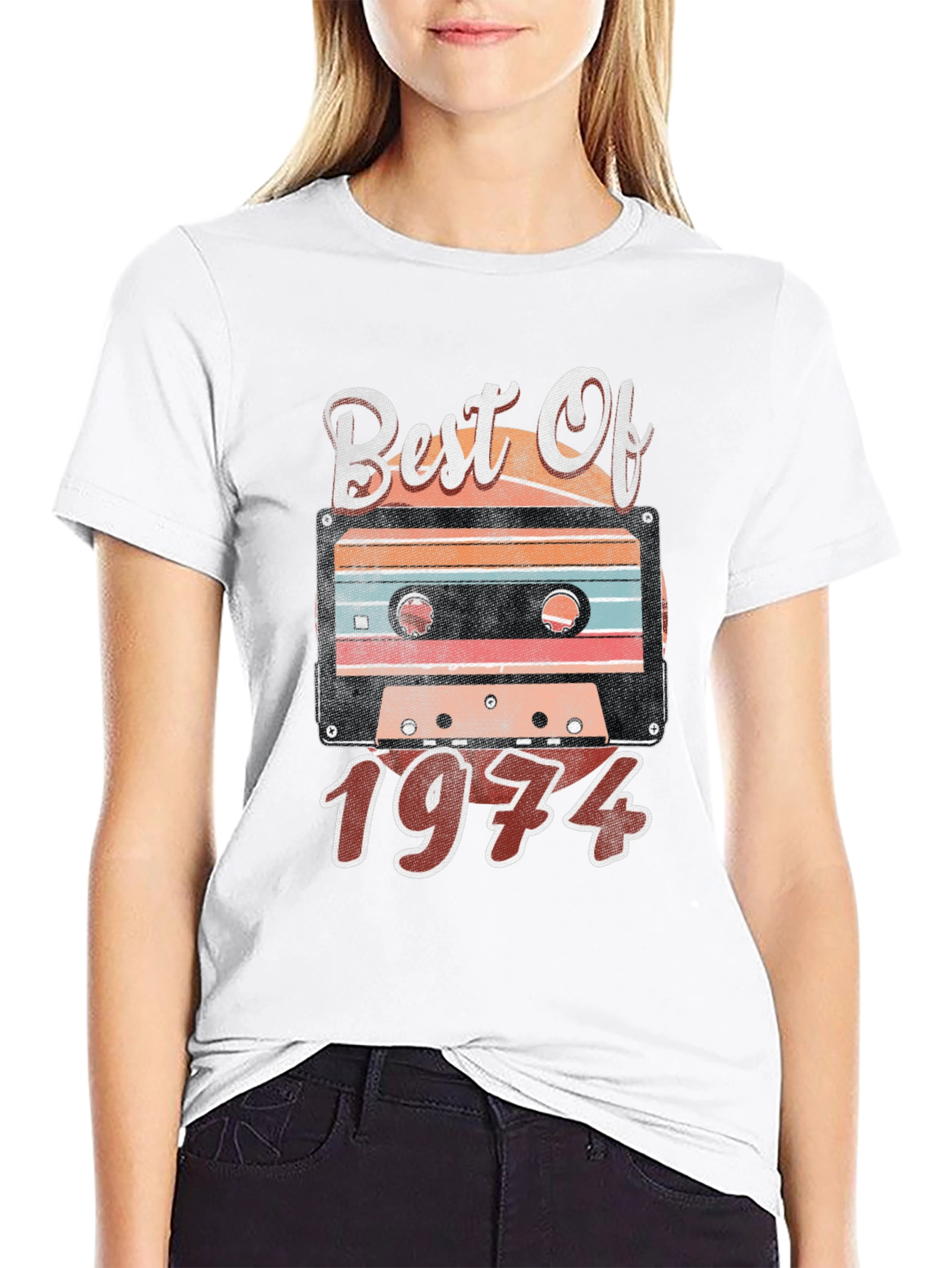 Black Best of 1974 Cassette Tape T-Shirt view 9