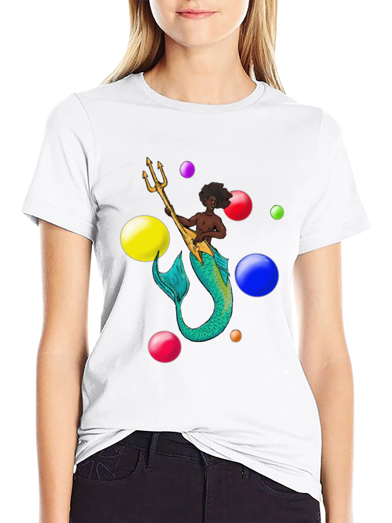 Black Mermaid Musician Graphic T-Shirt view 9