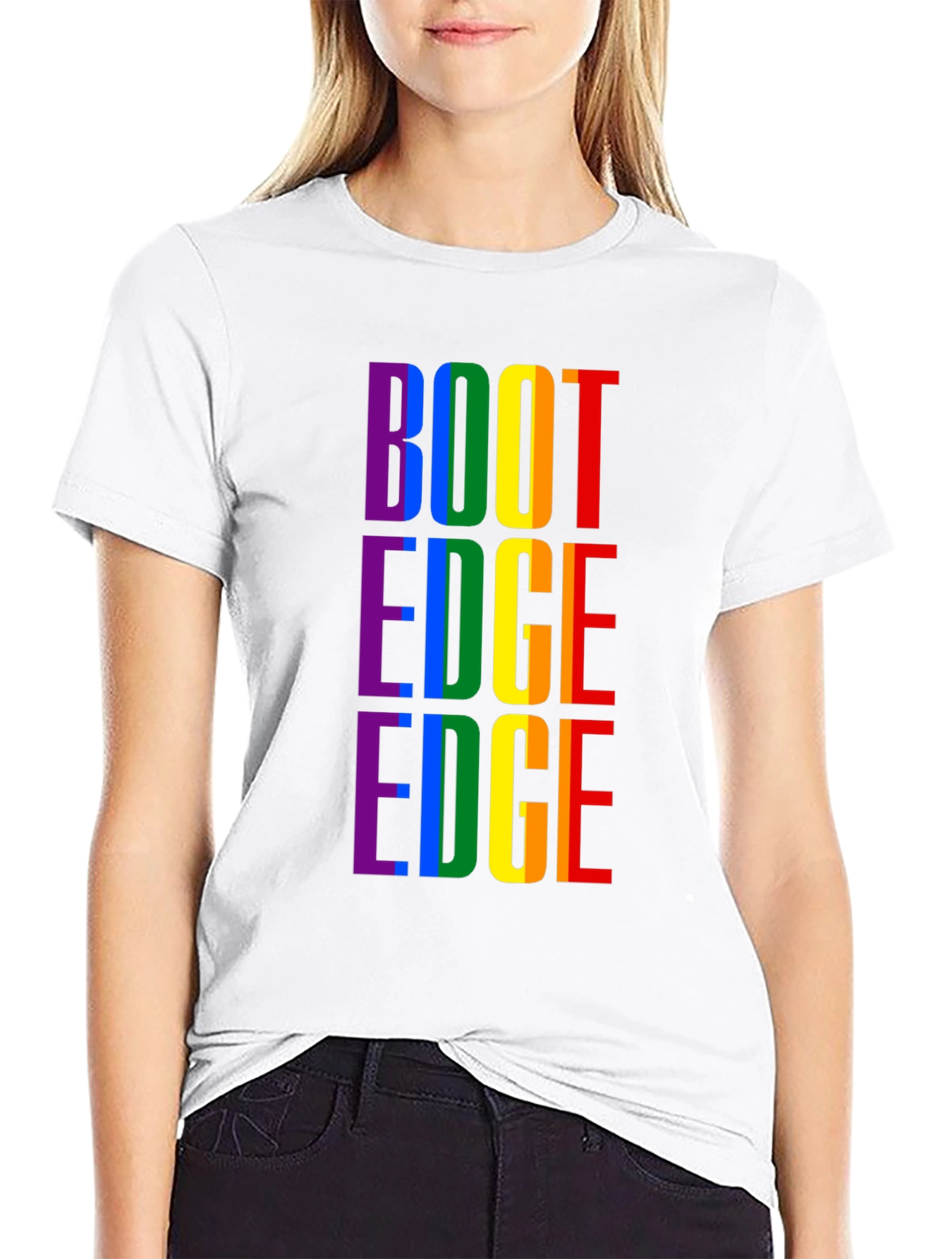 Black Rainbow "BOOT EDGE EDGE" Pride T-Shirt view 9