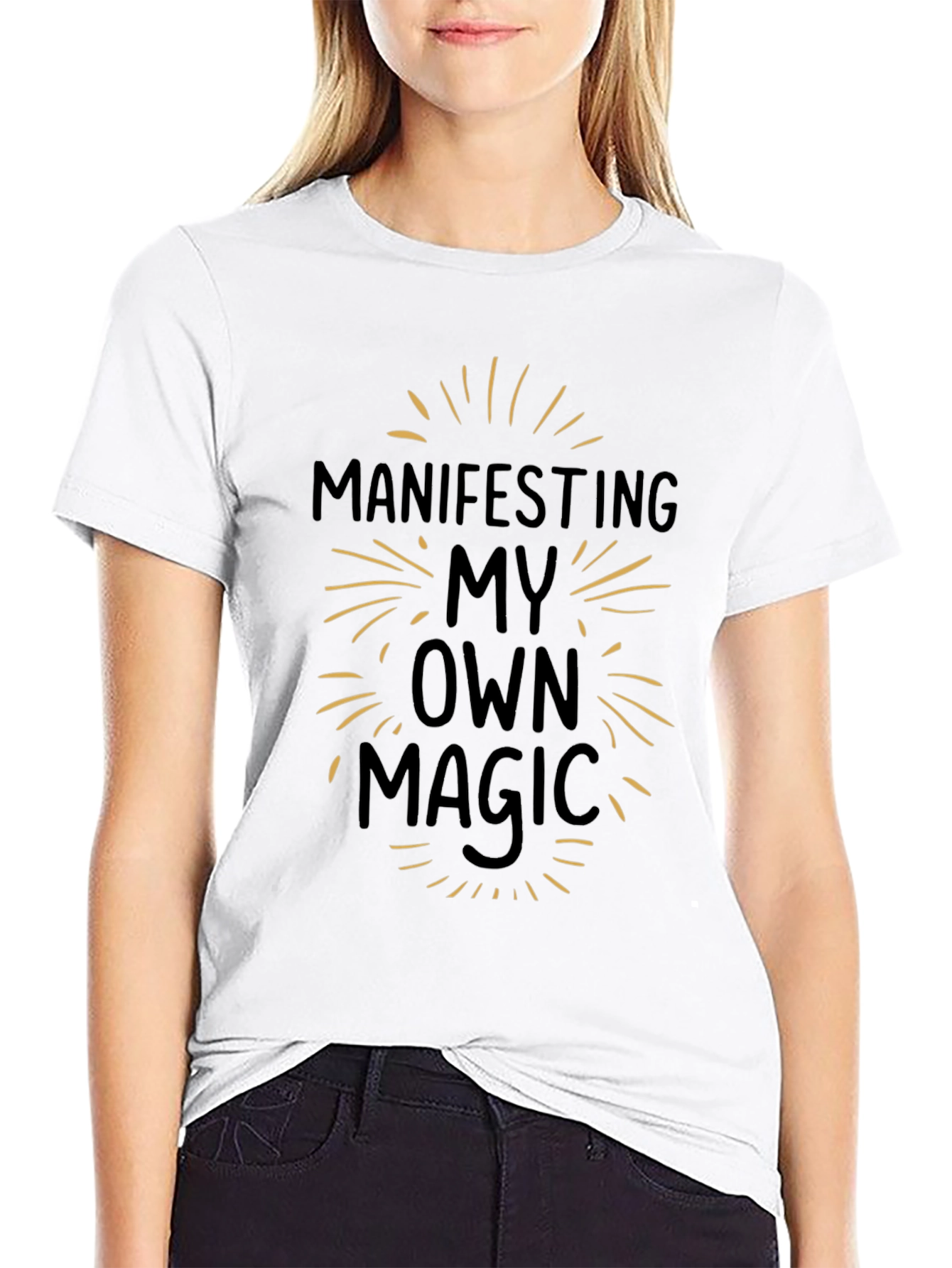 Black Manifesting My Own Magic Graphic Tee - Black view 9