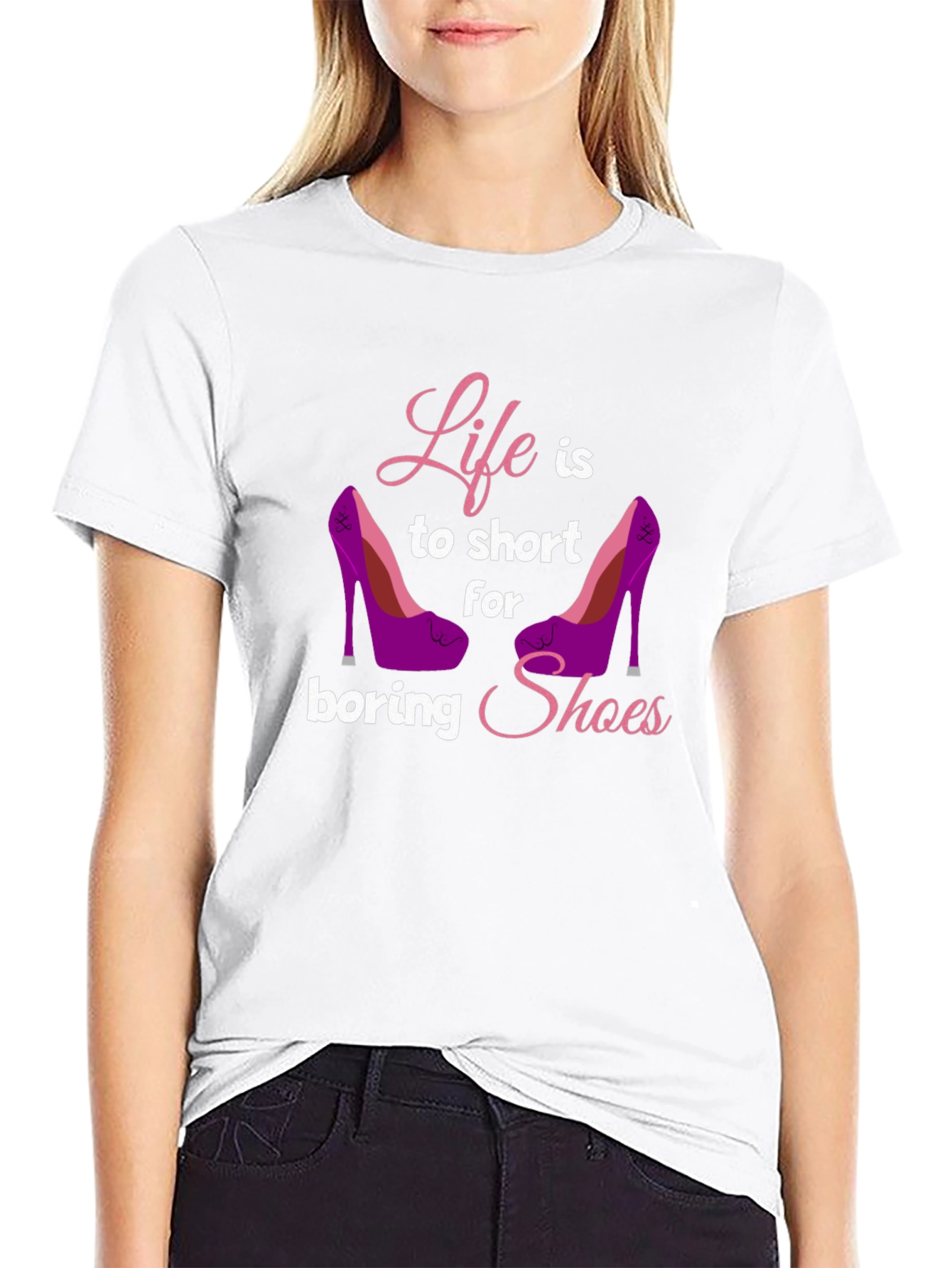 Black Life Too Short T-Shirt - Shoe Lover Tee view 9
