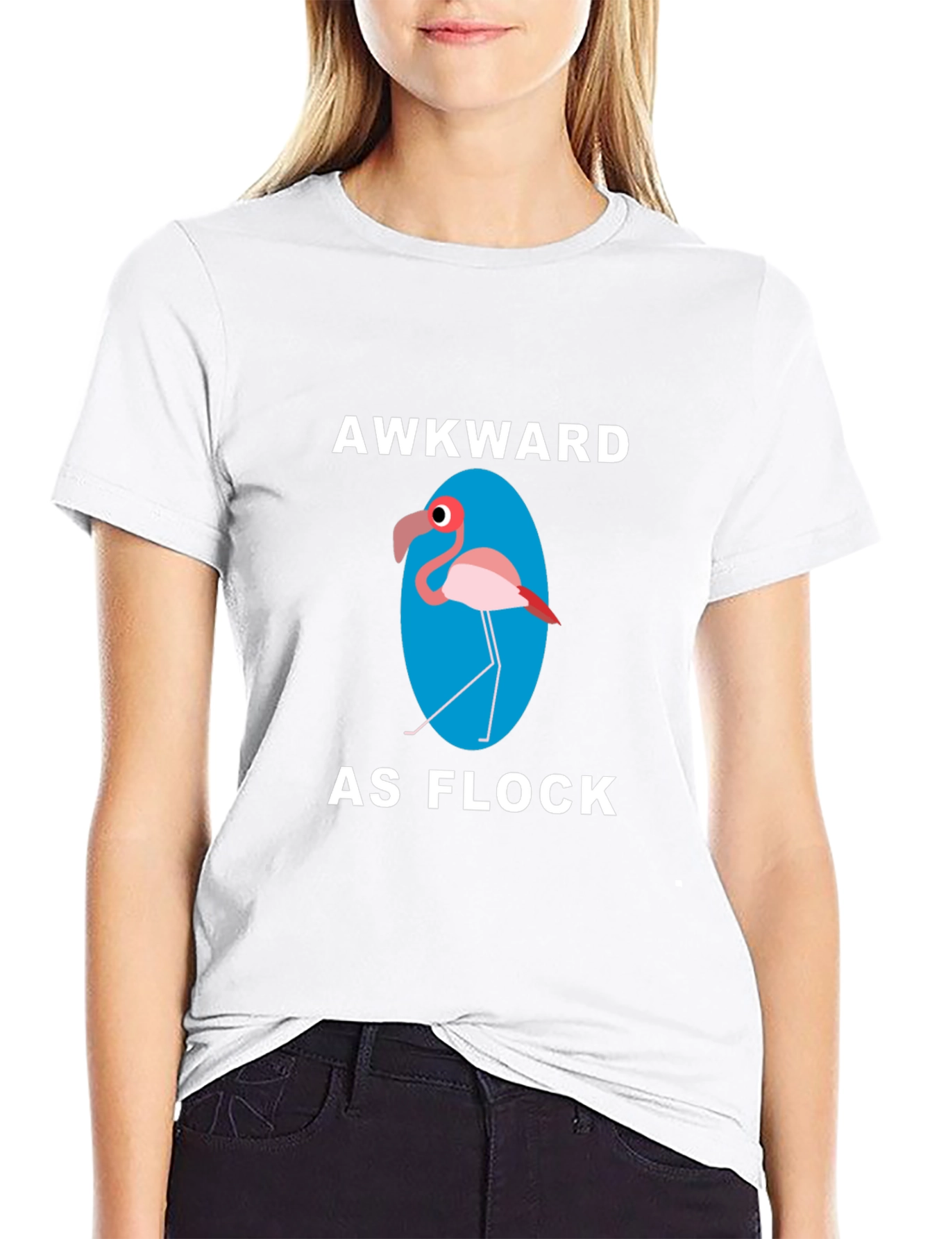 Black Awkward as Flock Graphic T-Shirt view 9
