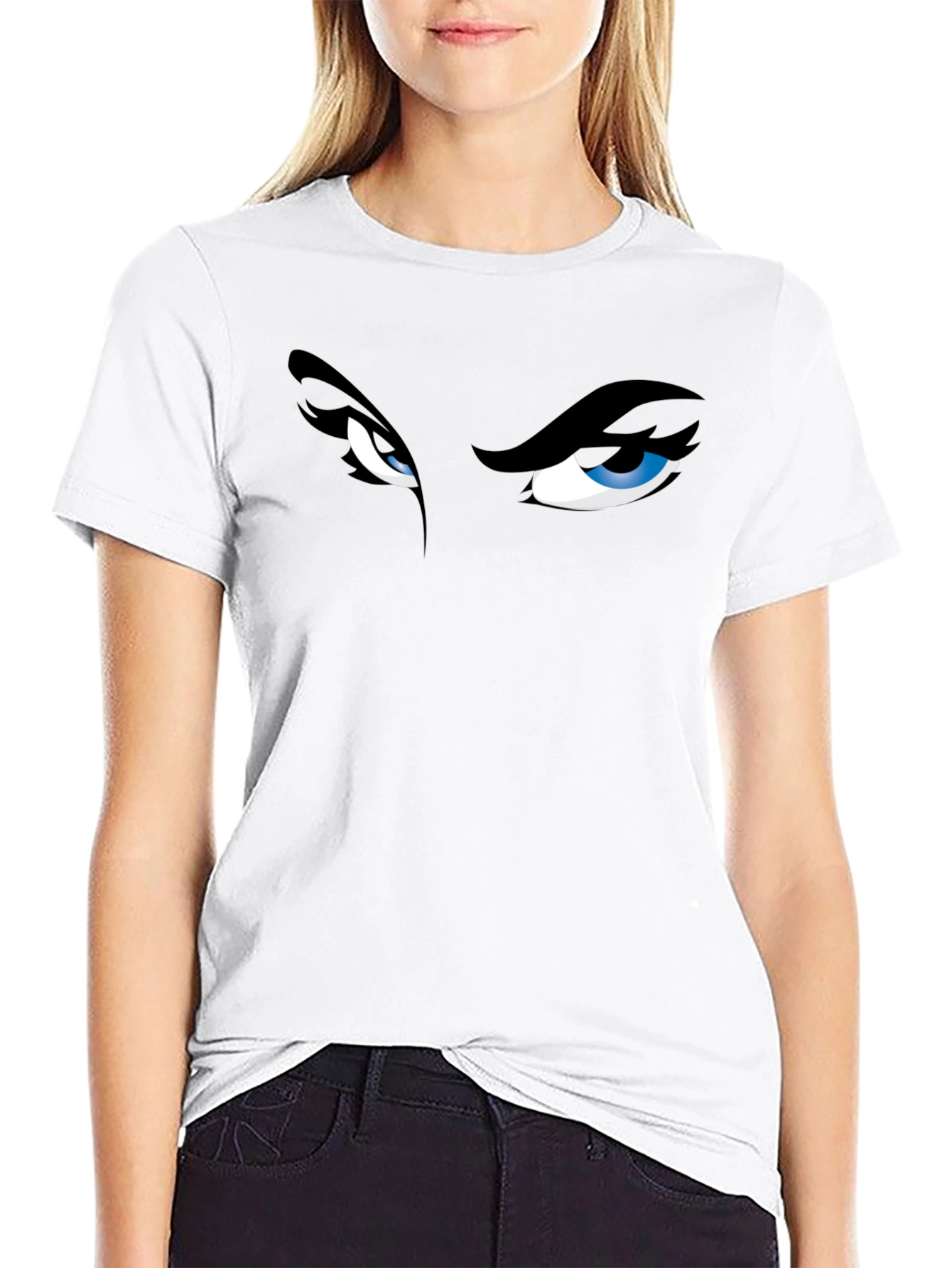 Black Intense Eyes Graphic Tee - Men's Black T-Shirt view 9