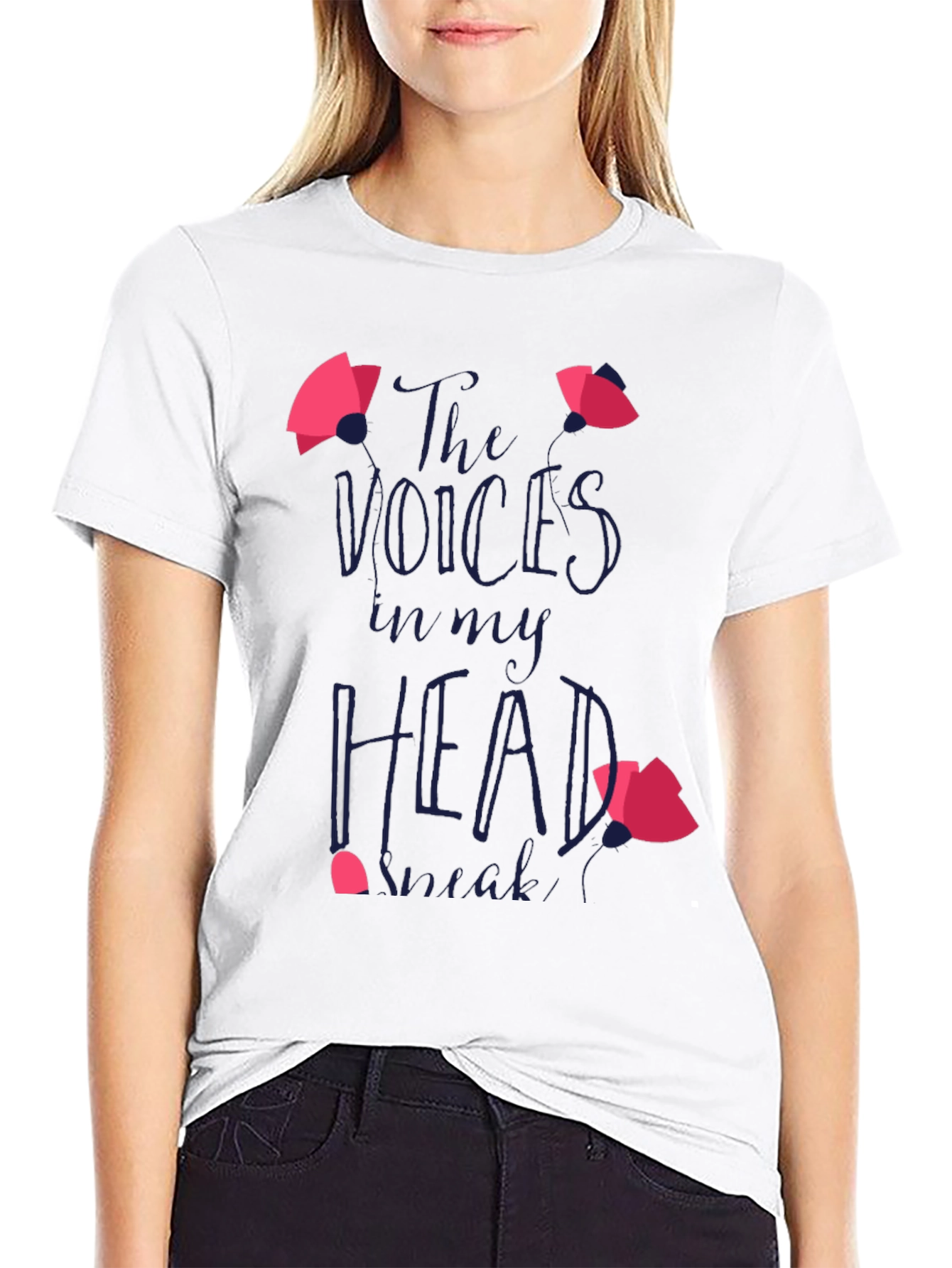 Black The Voices in My Head T-Shirt view 9