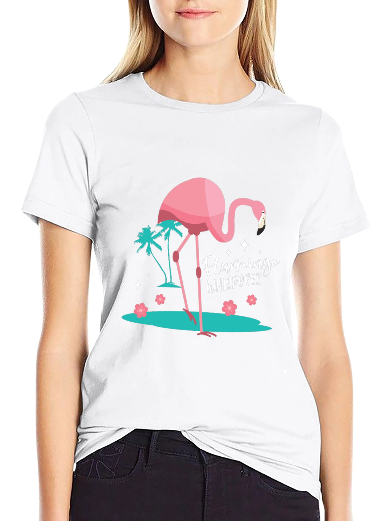 Black Flamingo Whisperer Black Graphic Tee view 9