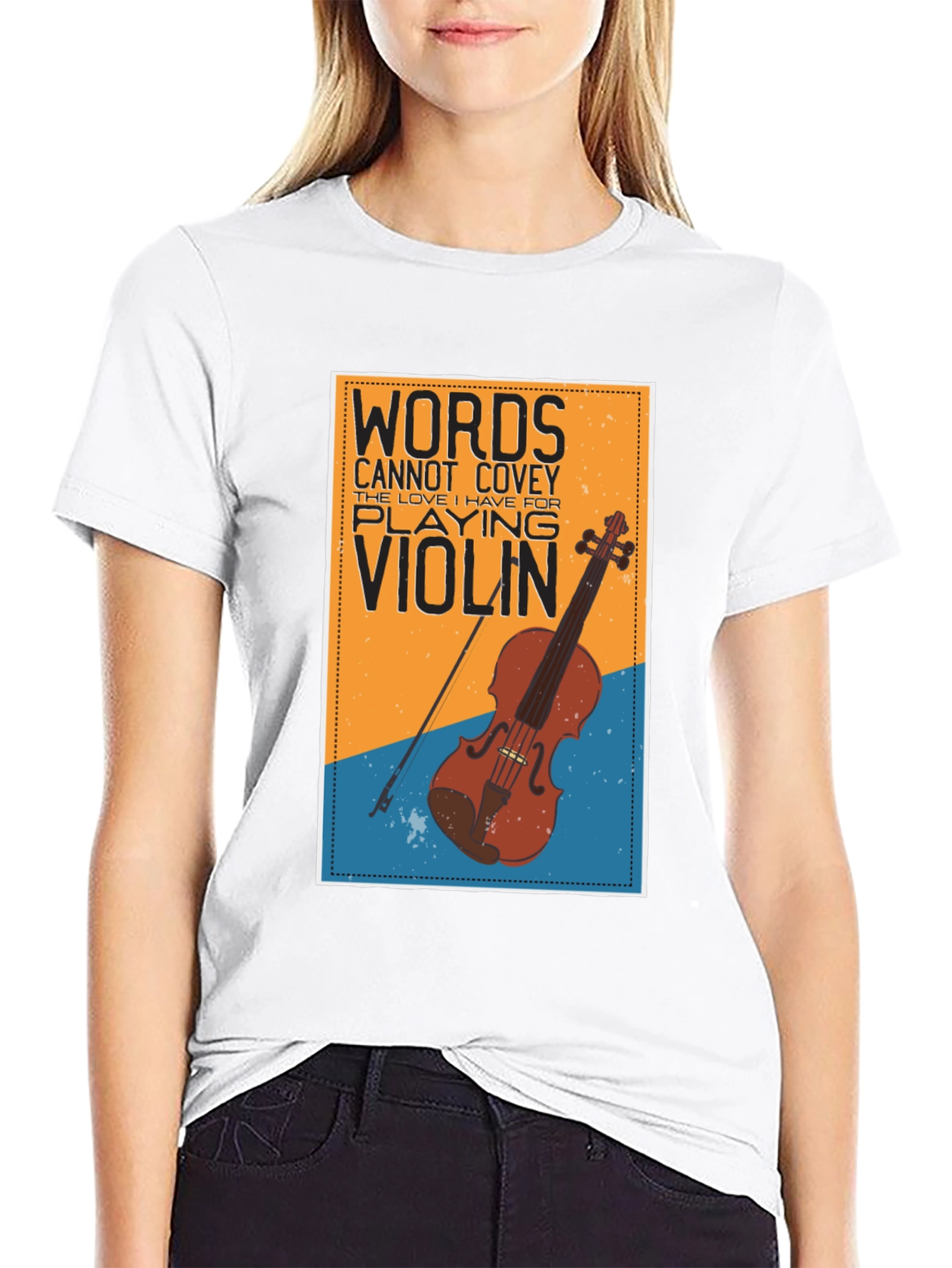 Black Words Cannot Covey Violin T-Shirt view 9