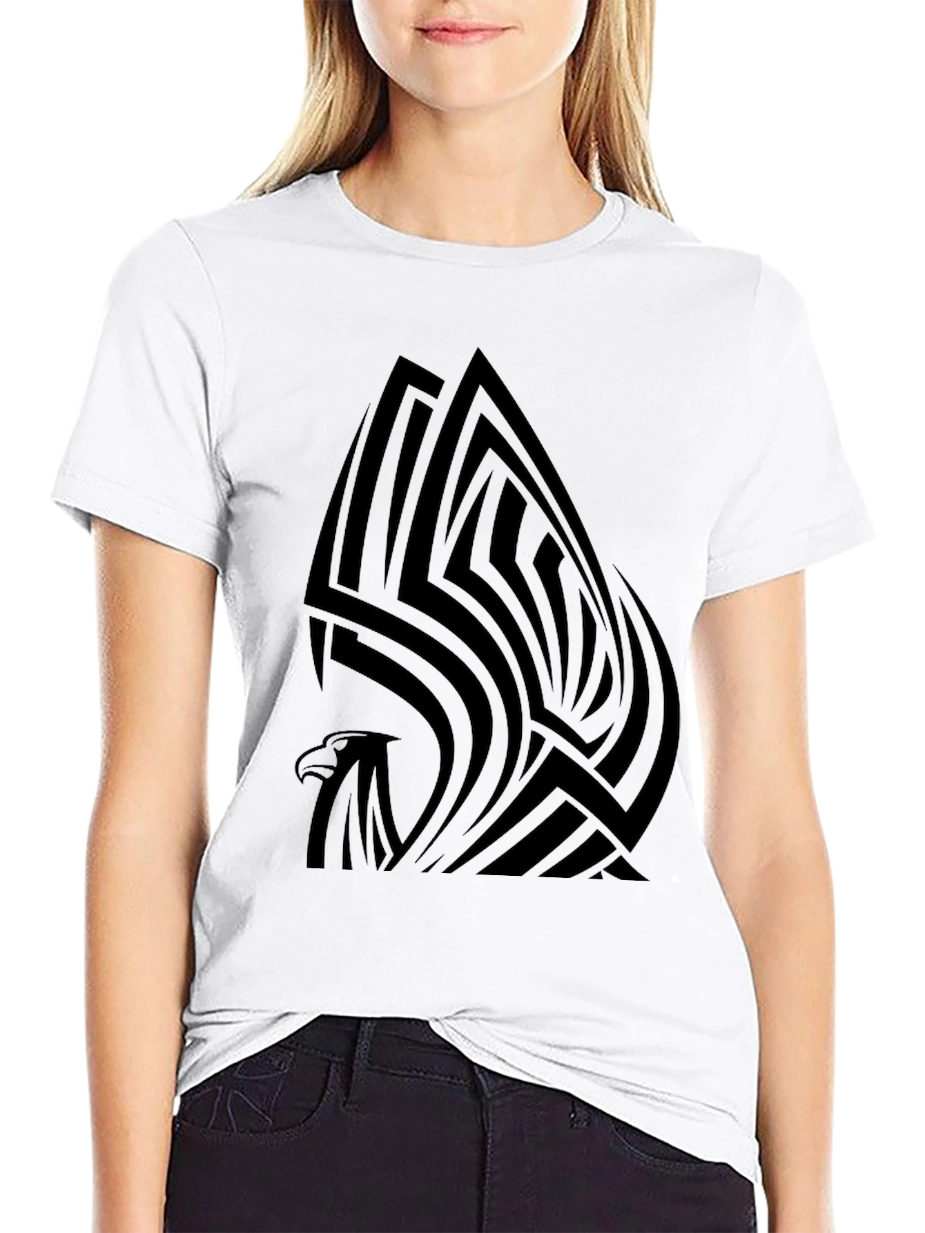 Black Tribal Eagle Graphic Tee - Stylish Men's Black T-Shirt view 9