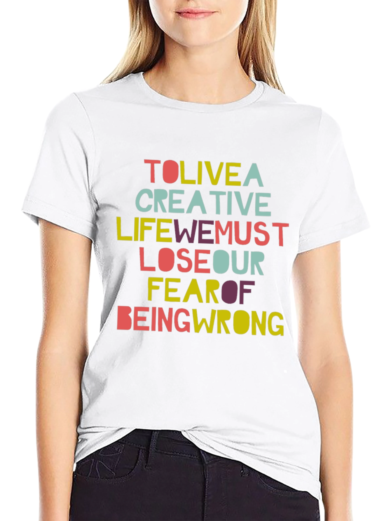 Black Creative Life Graphic Tee - Inspirational Slogan T-Shirt view 9