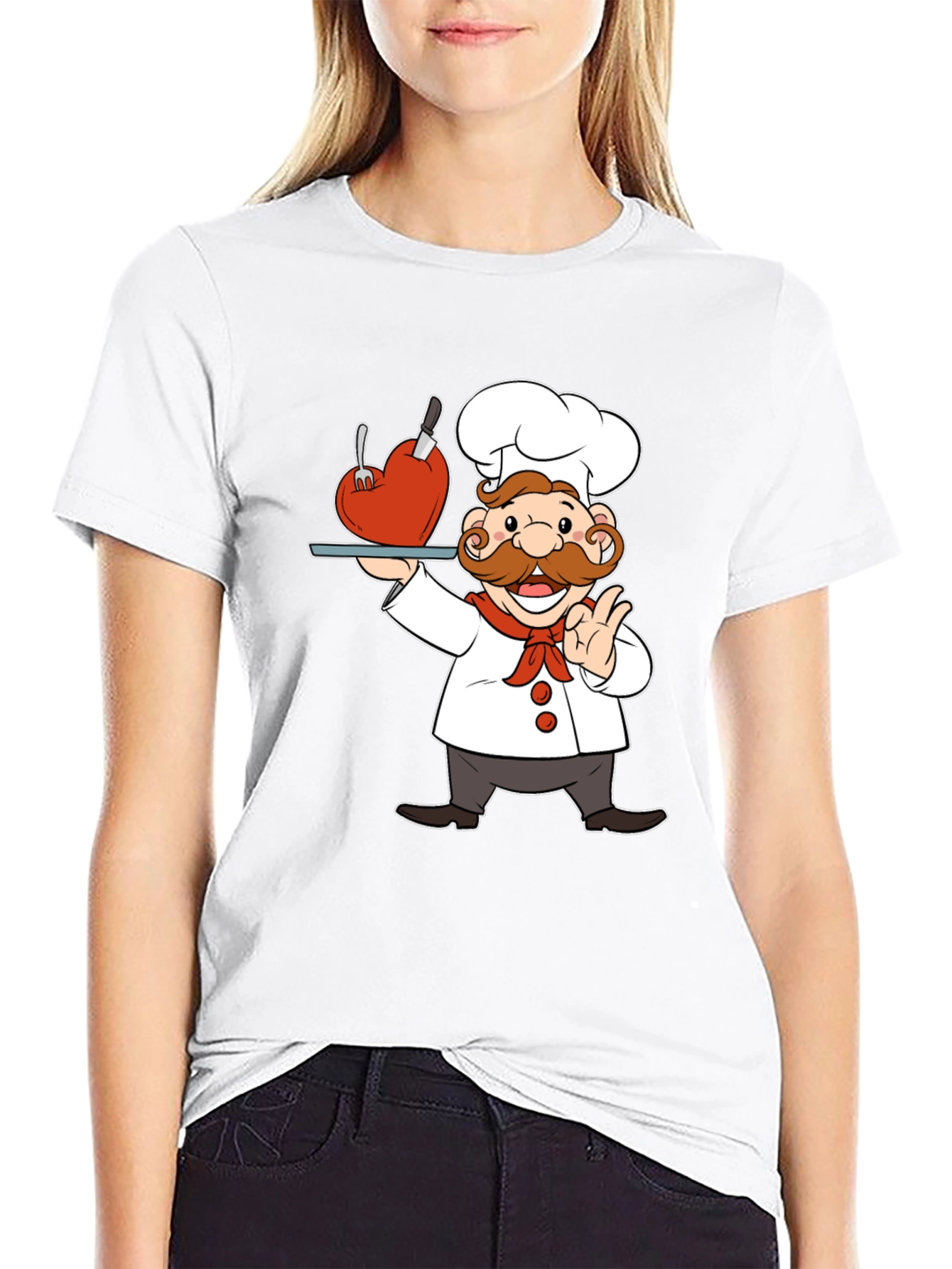 Black Chef with Heart T-Shirt view 9