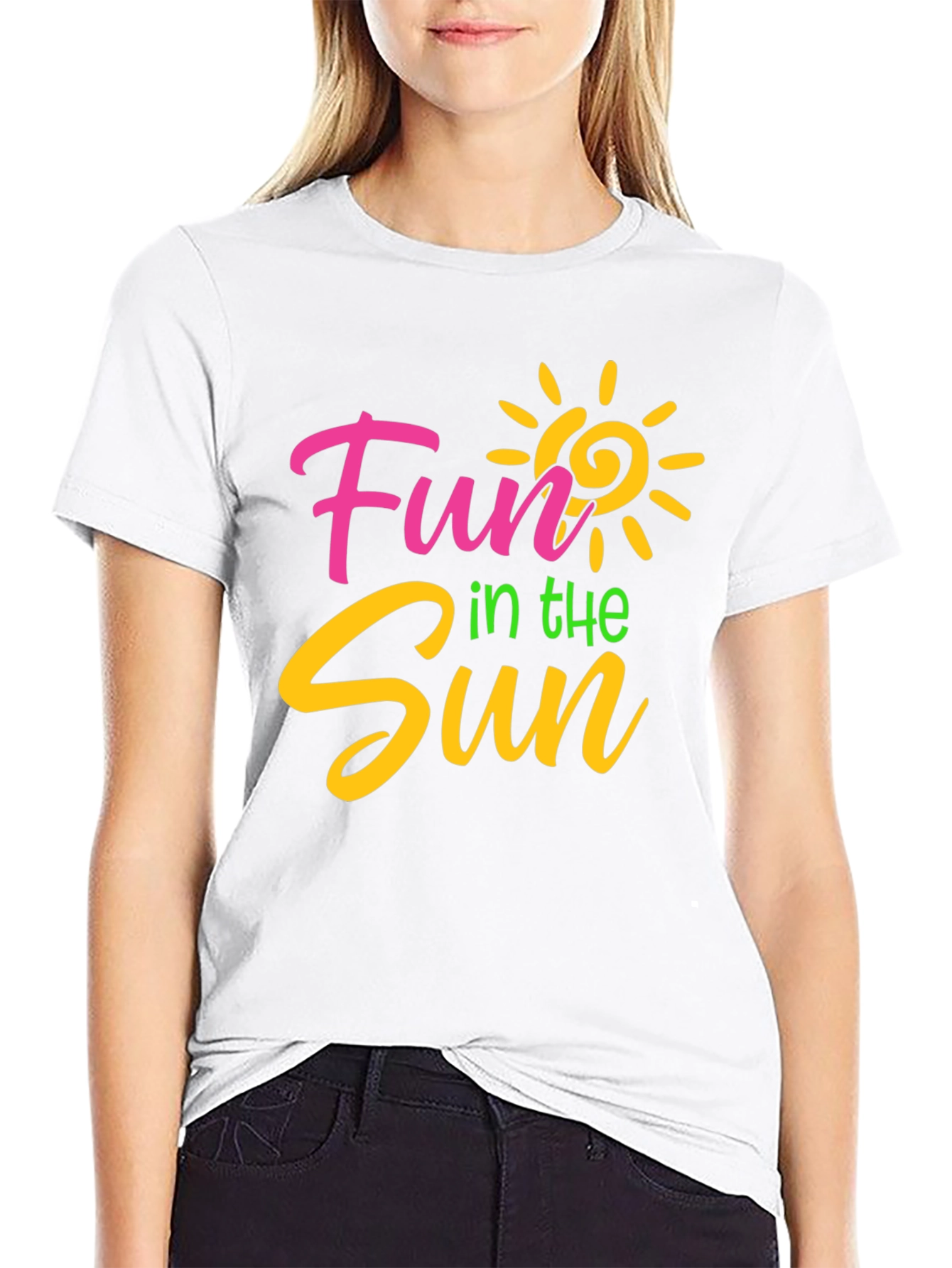 Black Fun in the Sun Graphic Tee - Black Cotton Blend view 9