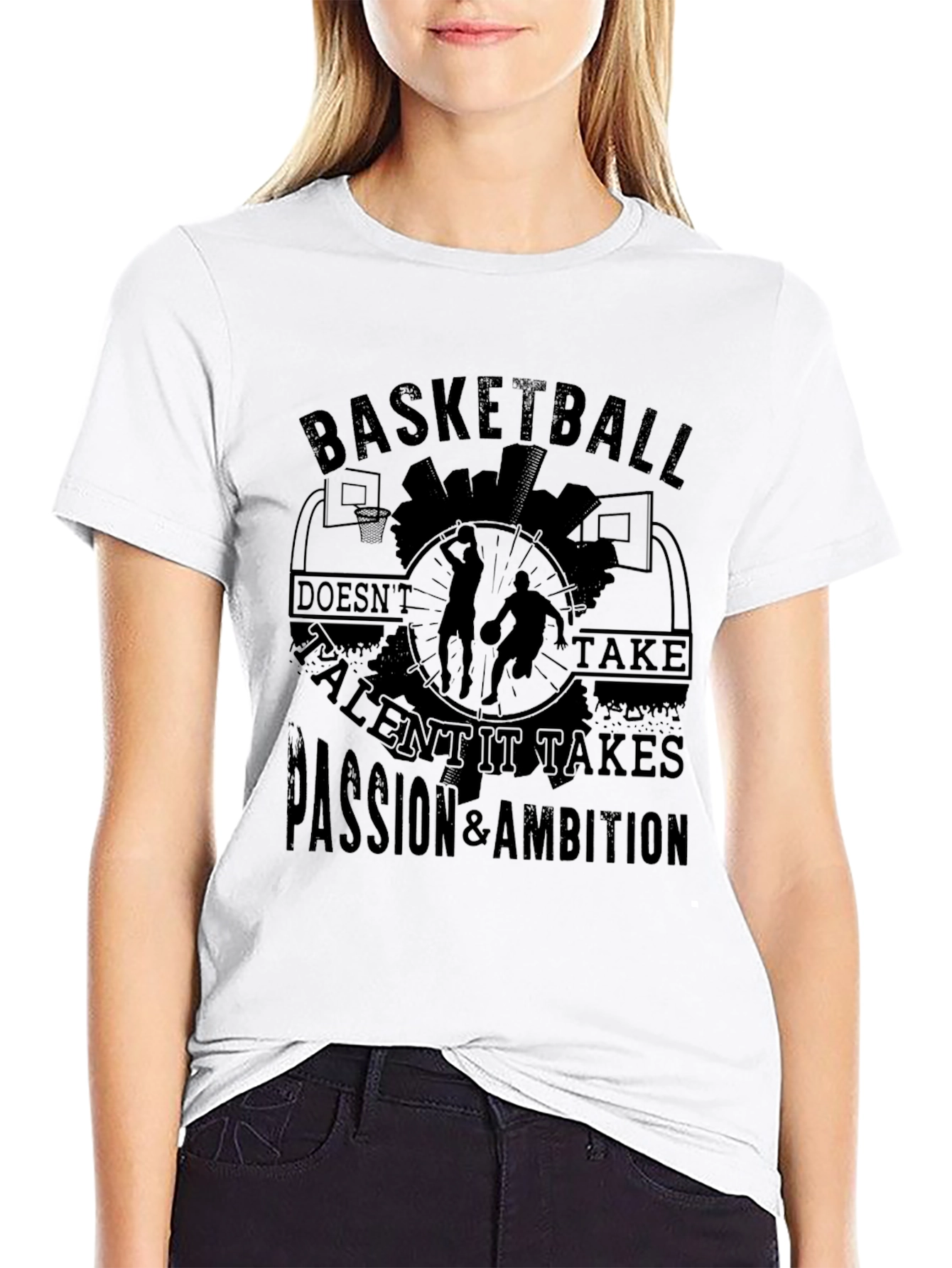 Black Basketball Passion & Ambition Graphic Tee view 9
