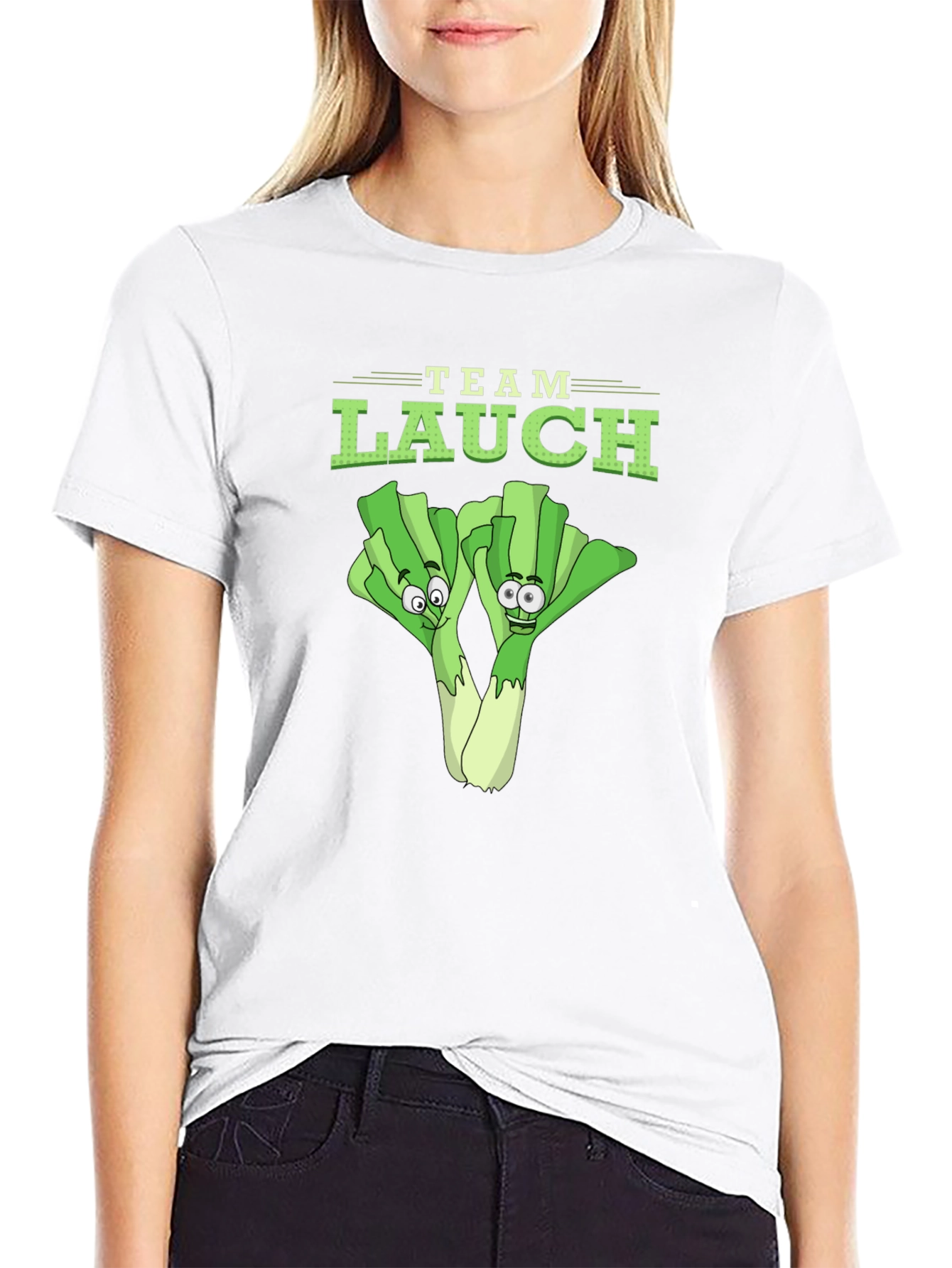 Team Lauch Funny Leek Cartoon Graphic T-Shirt - 9