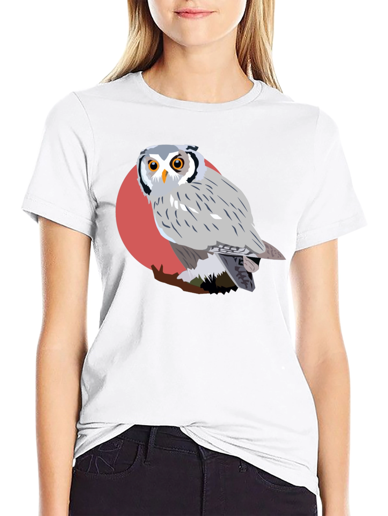 Black Owl Graphic Tee - Unique Bird Design view 9