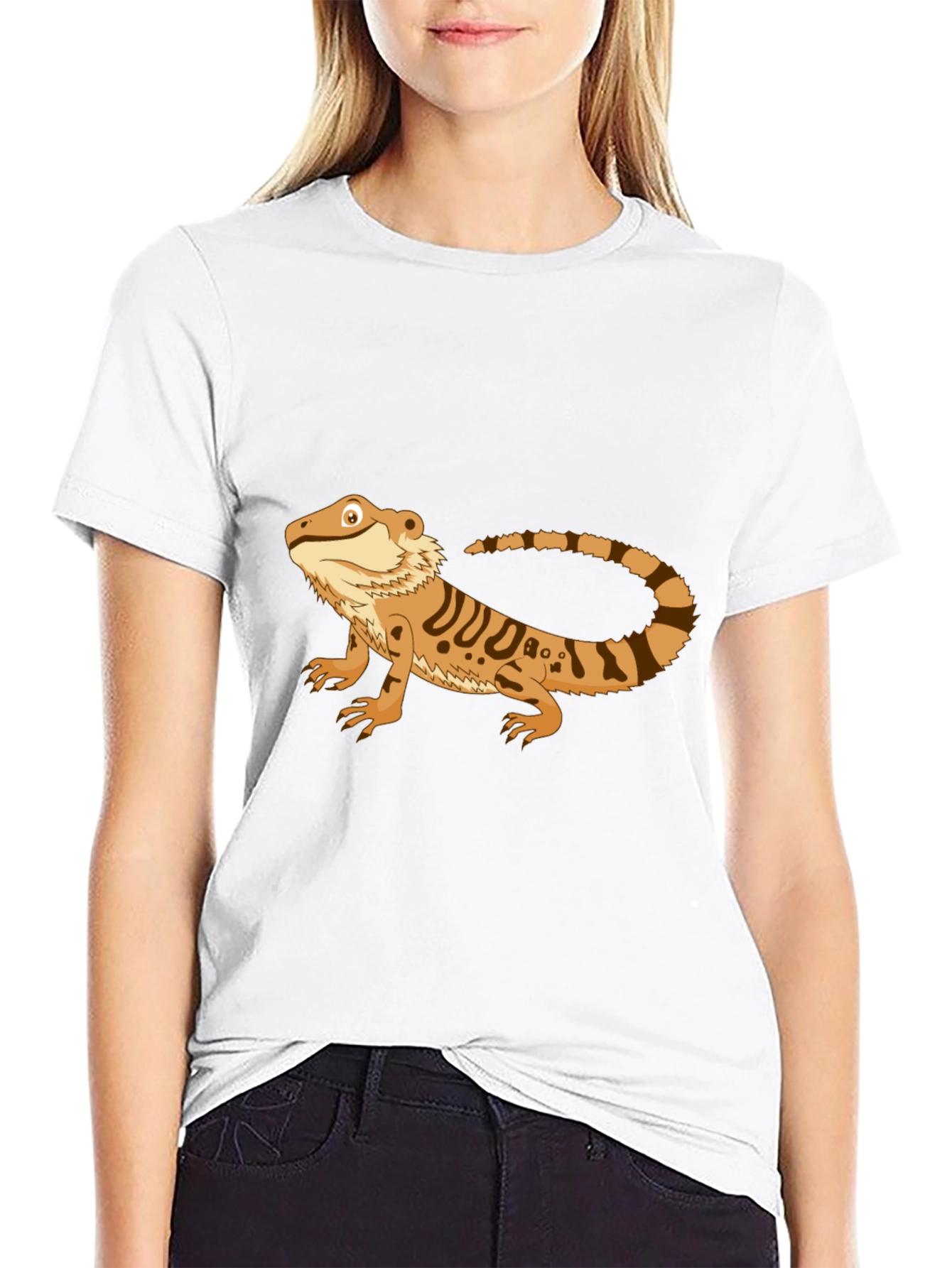 Black Bearded Dragon Graphic Tee - Men's Black T-Shirt view 9
