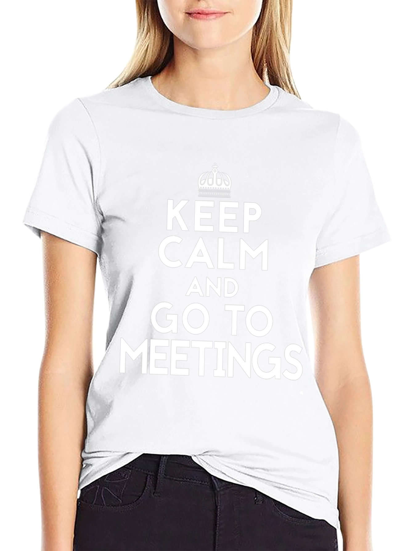 Black Keep Calm and Go to Meetings T-Shirt view 9