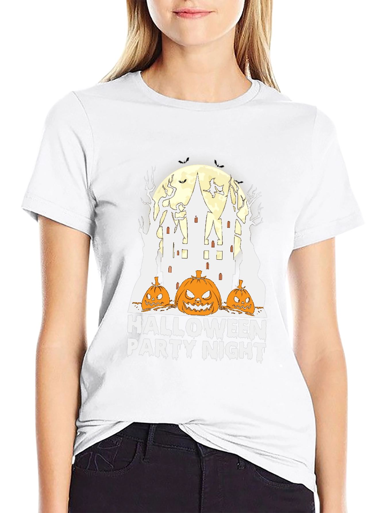 Black Halloween Party Night T-Shirt - Spooky Season Tee view 9