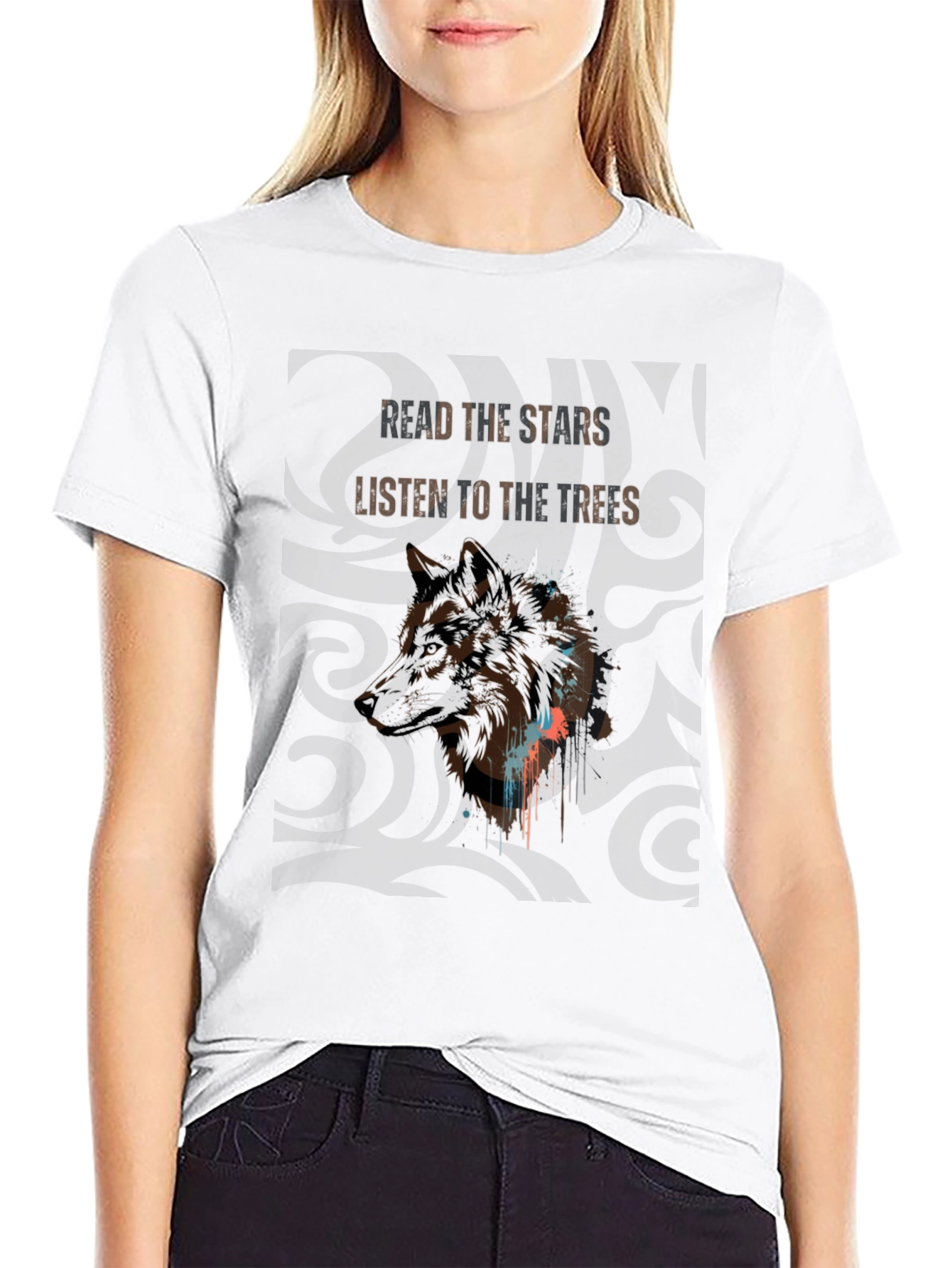 Black Wolf Spirit Graphic Tee - Read The Stars view 9